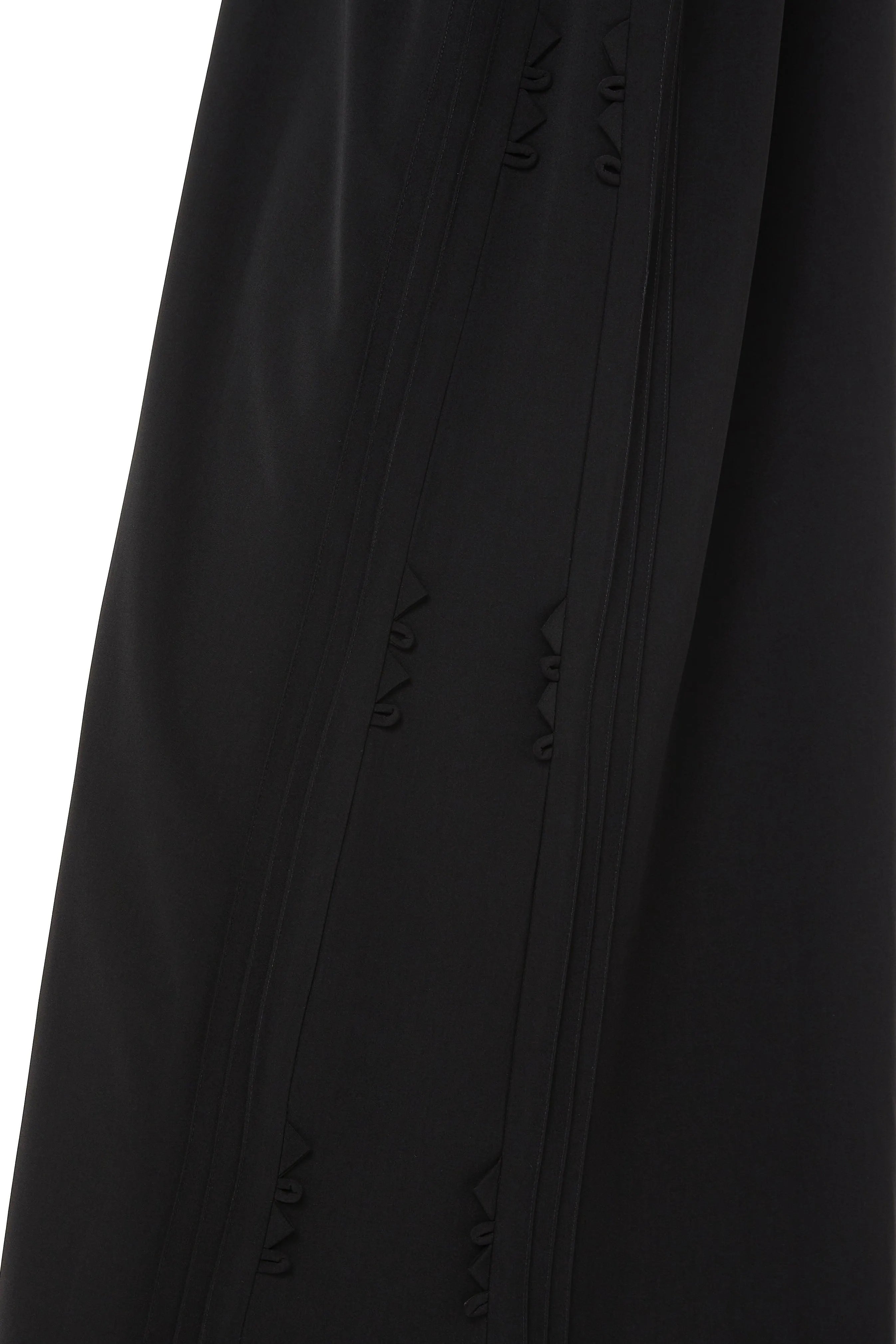 Accent Black Tiana Crepe Abaya with Side Stitch - Posh Abaya