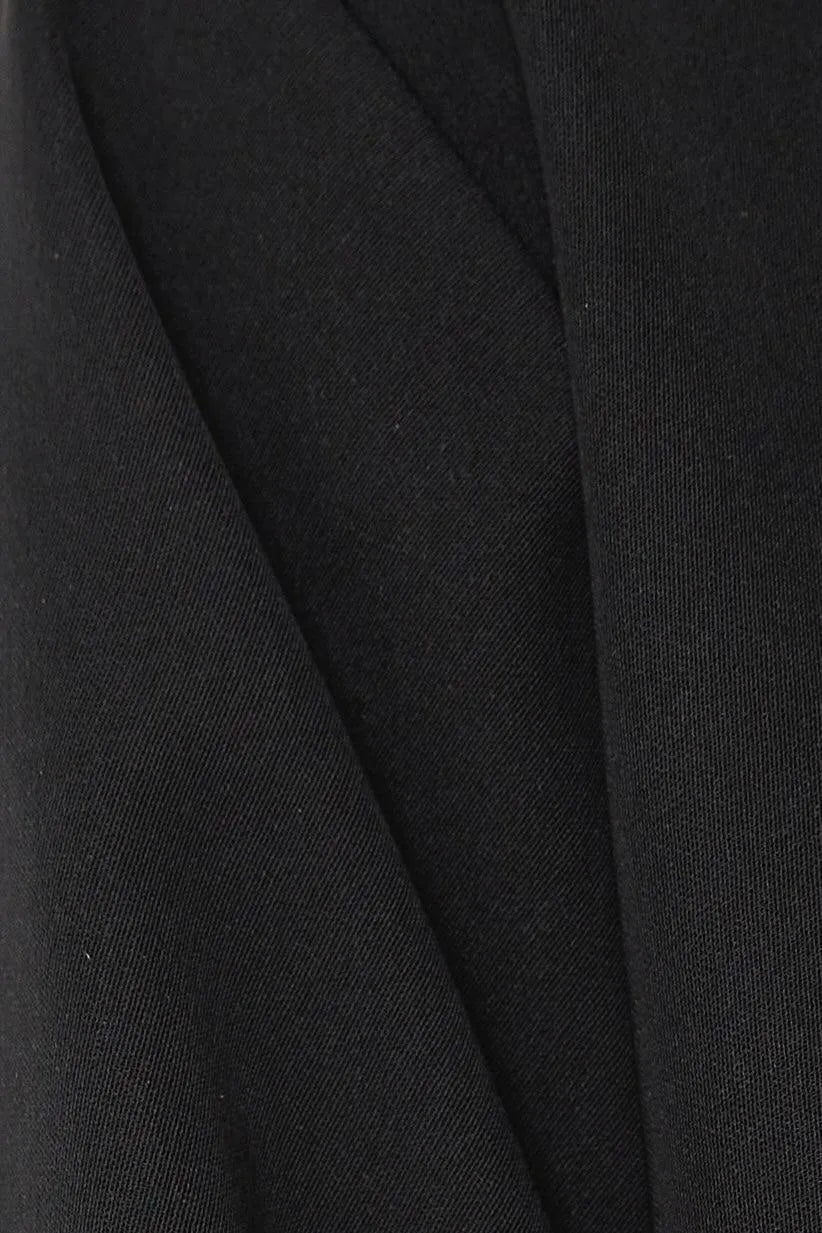 Black Tokyo Crepe Abaya with Sleeves Embelishments - Posh Abaya