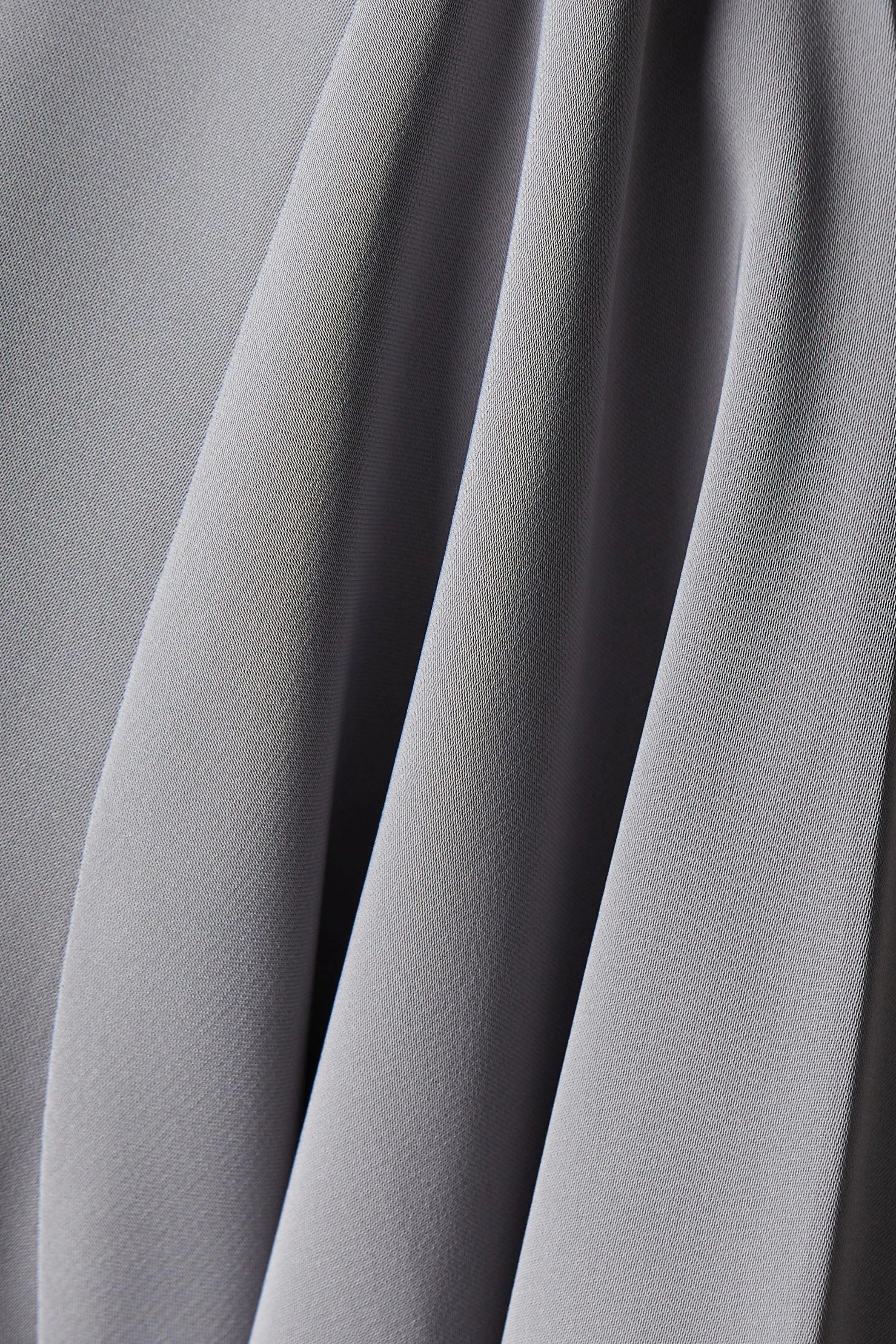 Grey Mario Crepe Abaya with Front Overlap and Buttons - Posh Abaya