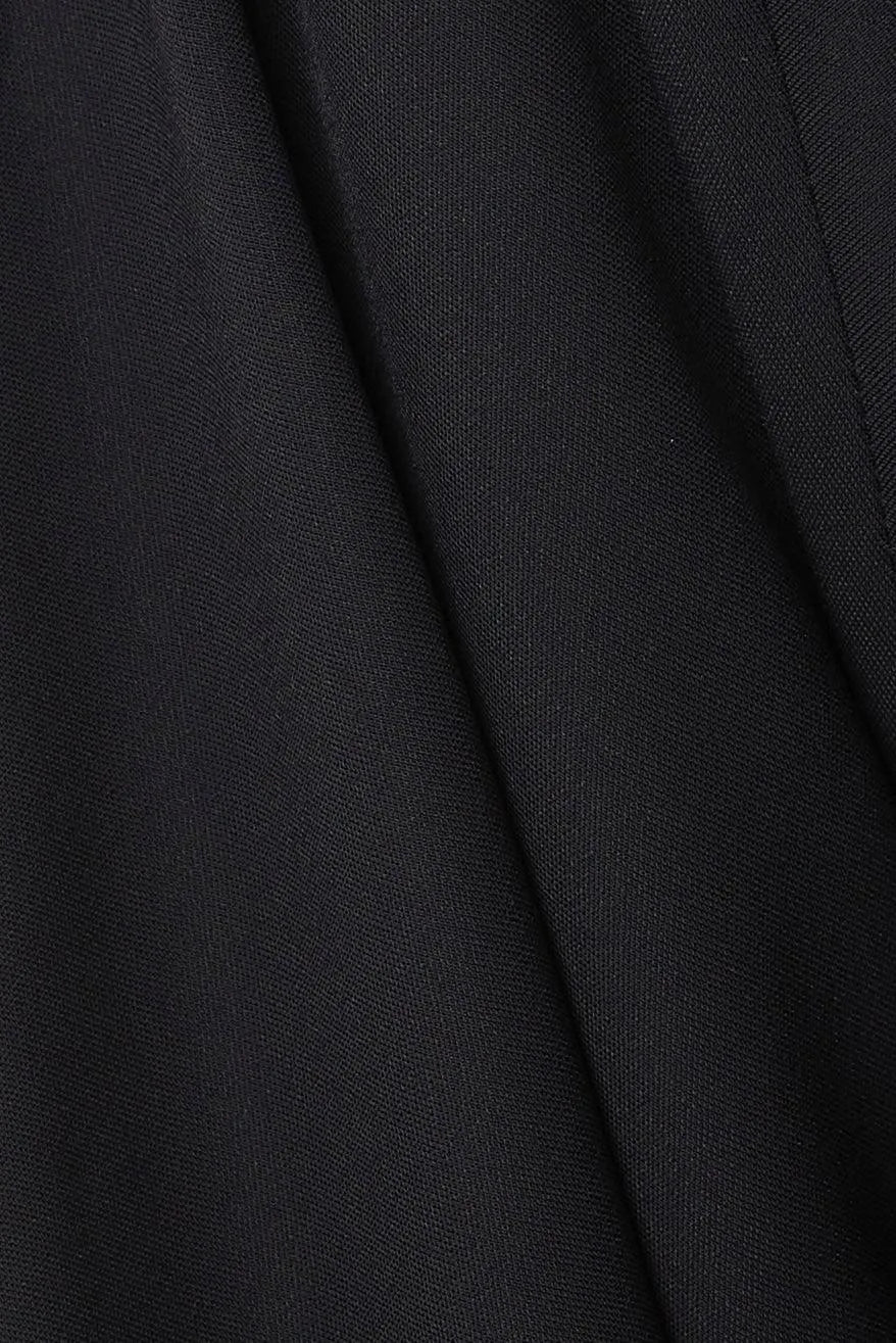 Black Cool Crepe Abaya with Miniature Bow Ties on Sleeves - Posh Abaya