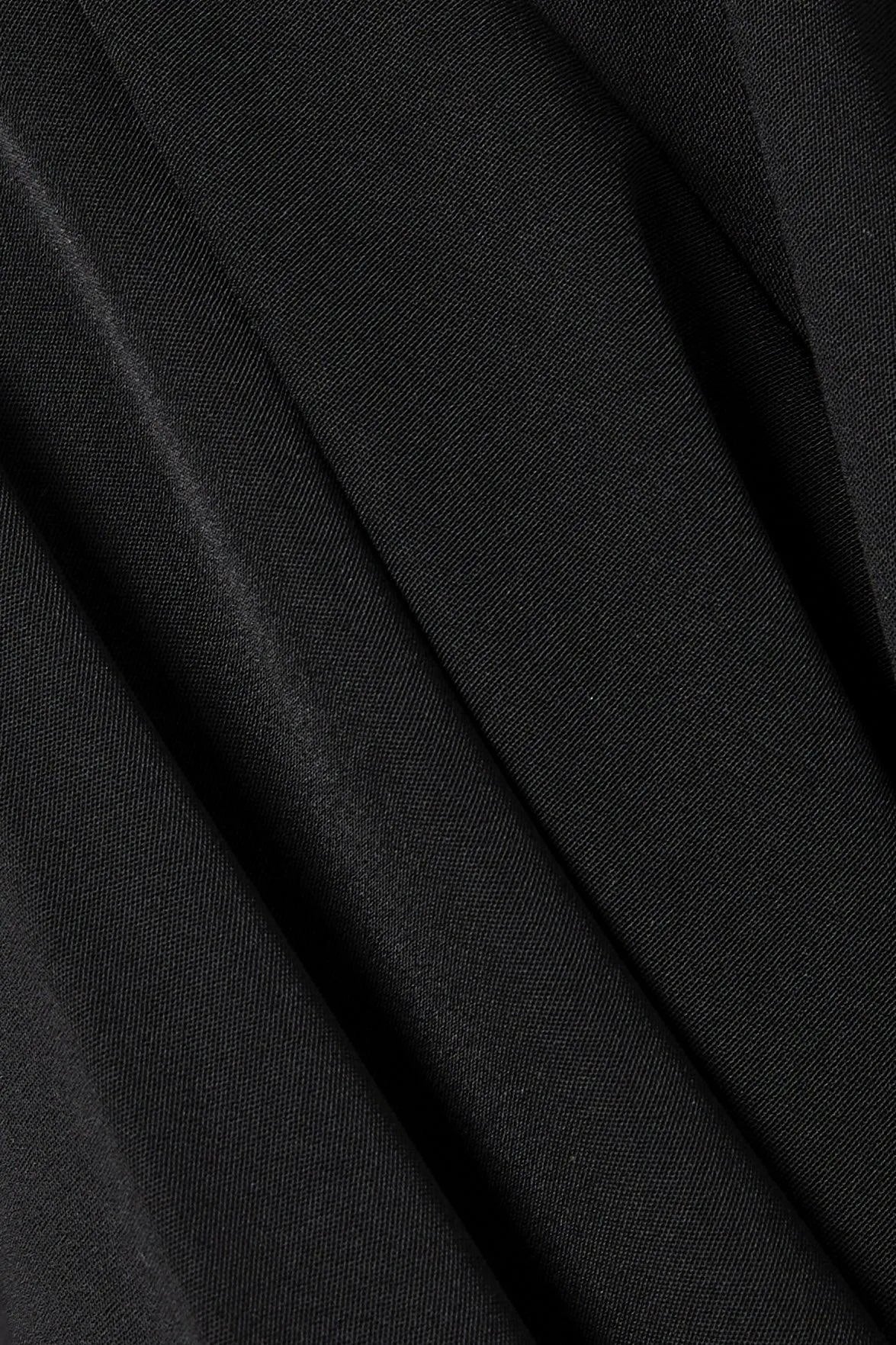 Black Tiana Crepe Abaya with Front and Sleeve Cuts - Posh Abaya
