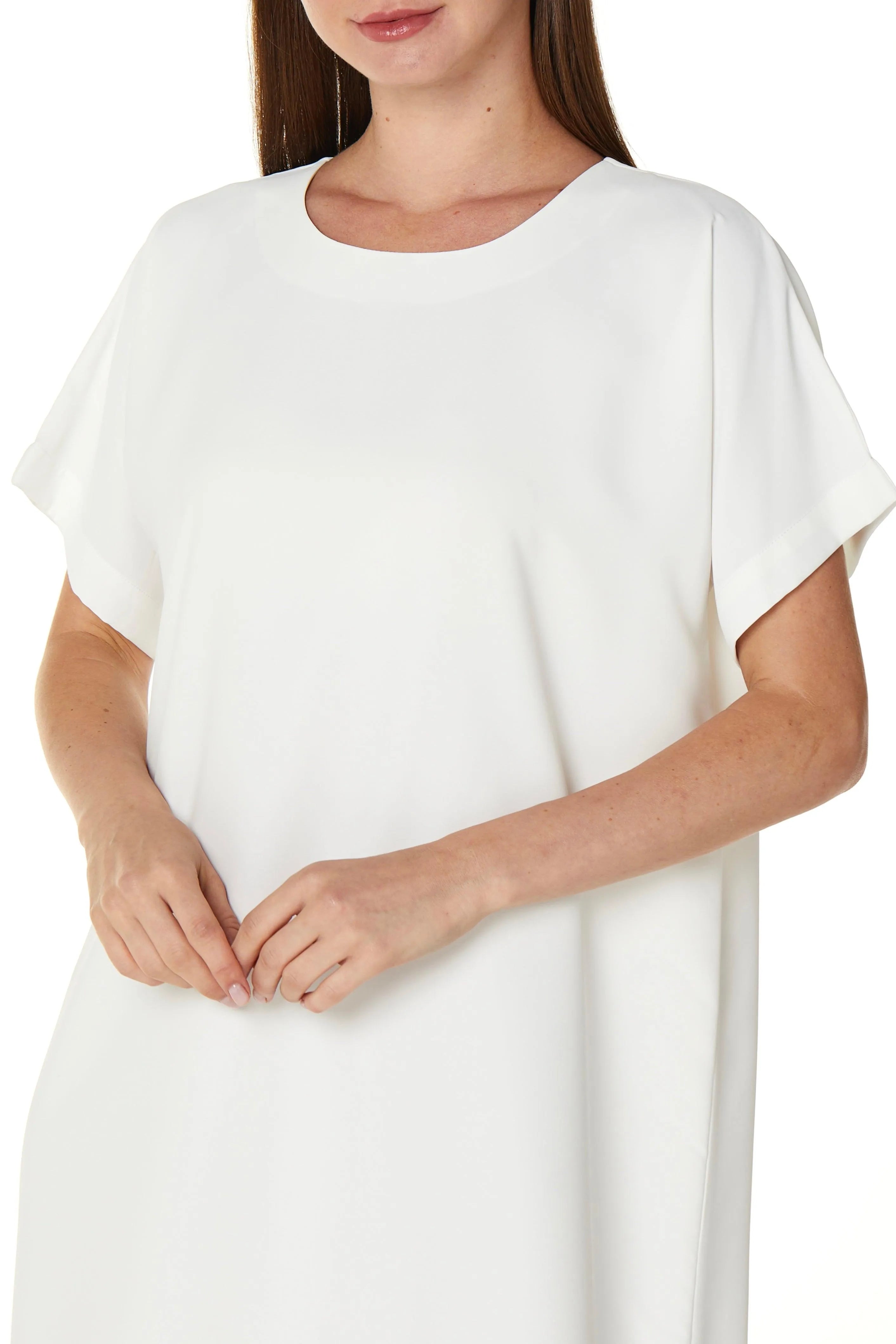 Rose Crepe Off White Abaya Underdress - Posh Abaya