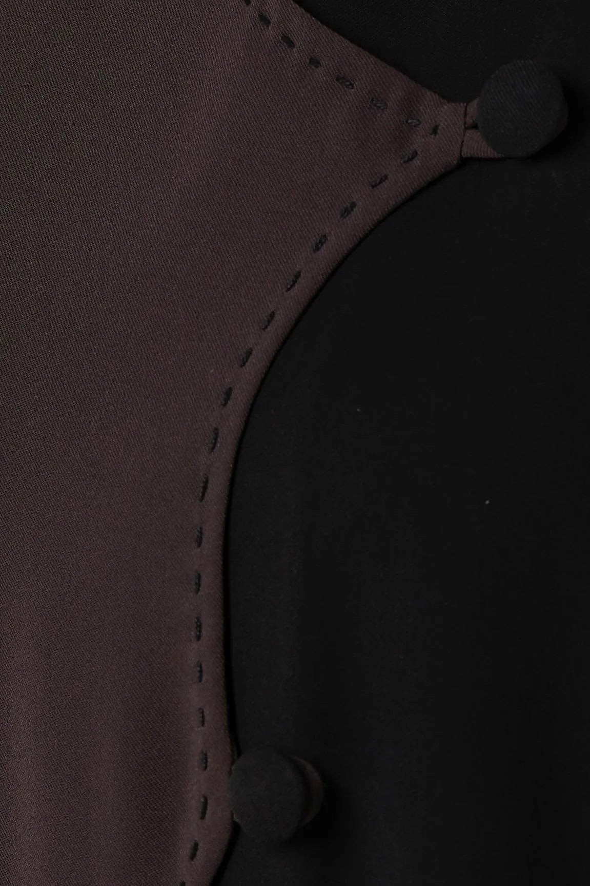 Black Nova Crepe Overlap Abaya with Colored Panel and Highlight Stitch Detail - Posh Abaya