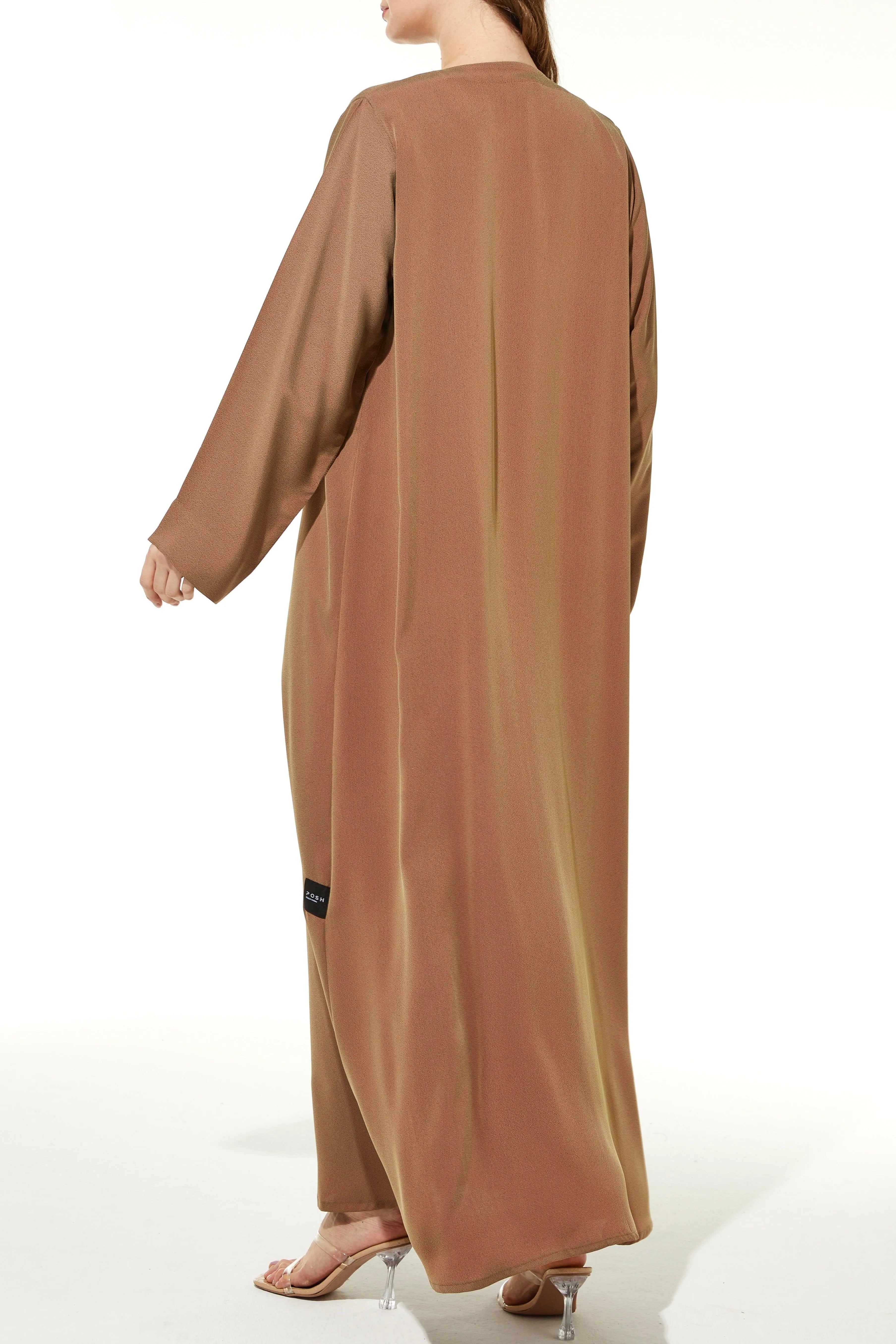 Gold Barfi Crepe Abaya with Dual Tone - Posh Abaya