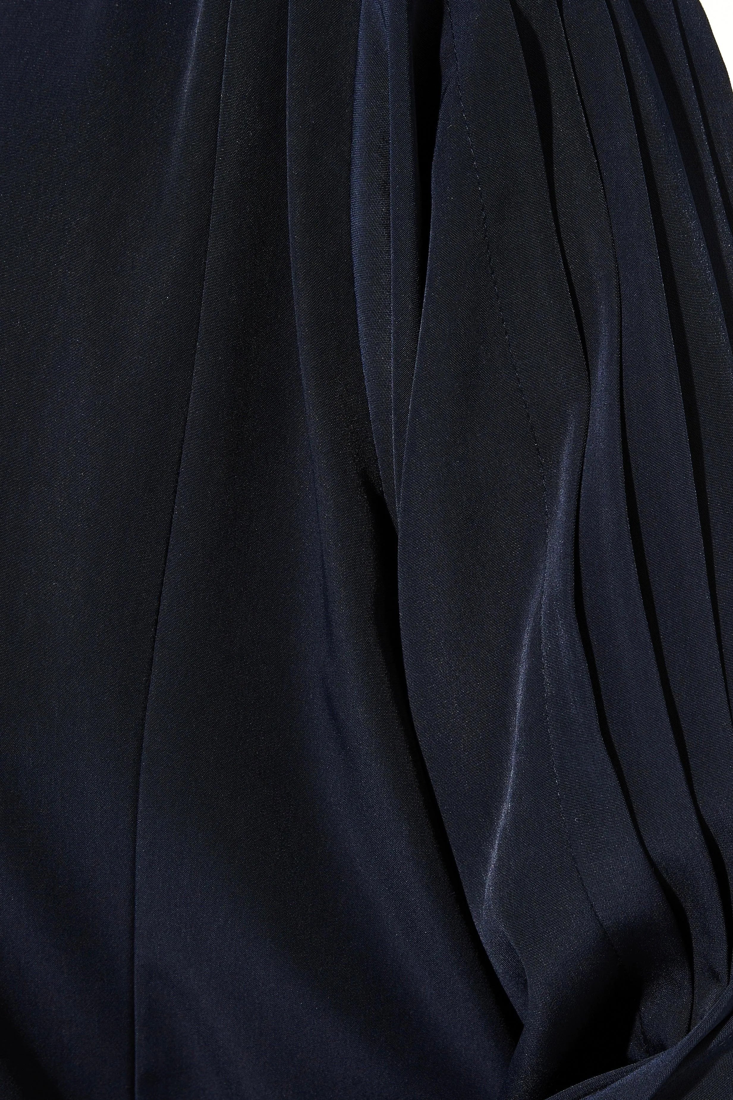 Blue Pearl Suede Abaya with Pleat Sleeve - Posh Abaya