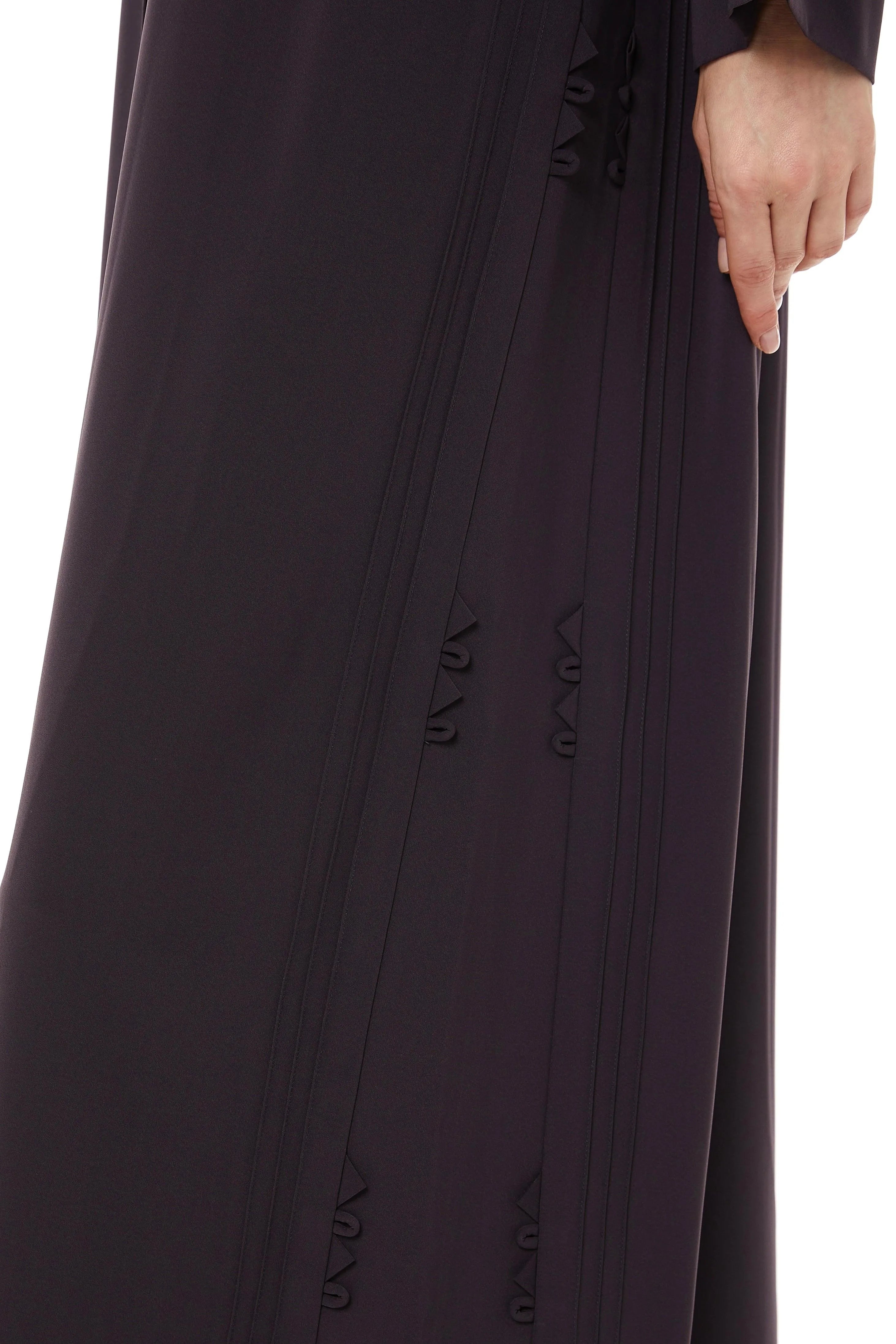 Accent Purple Tiana Crepe Abaya with Side Stitch - Posh Abaya
