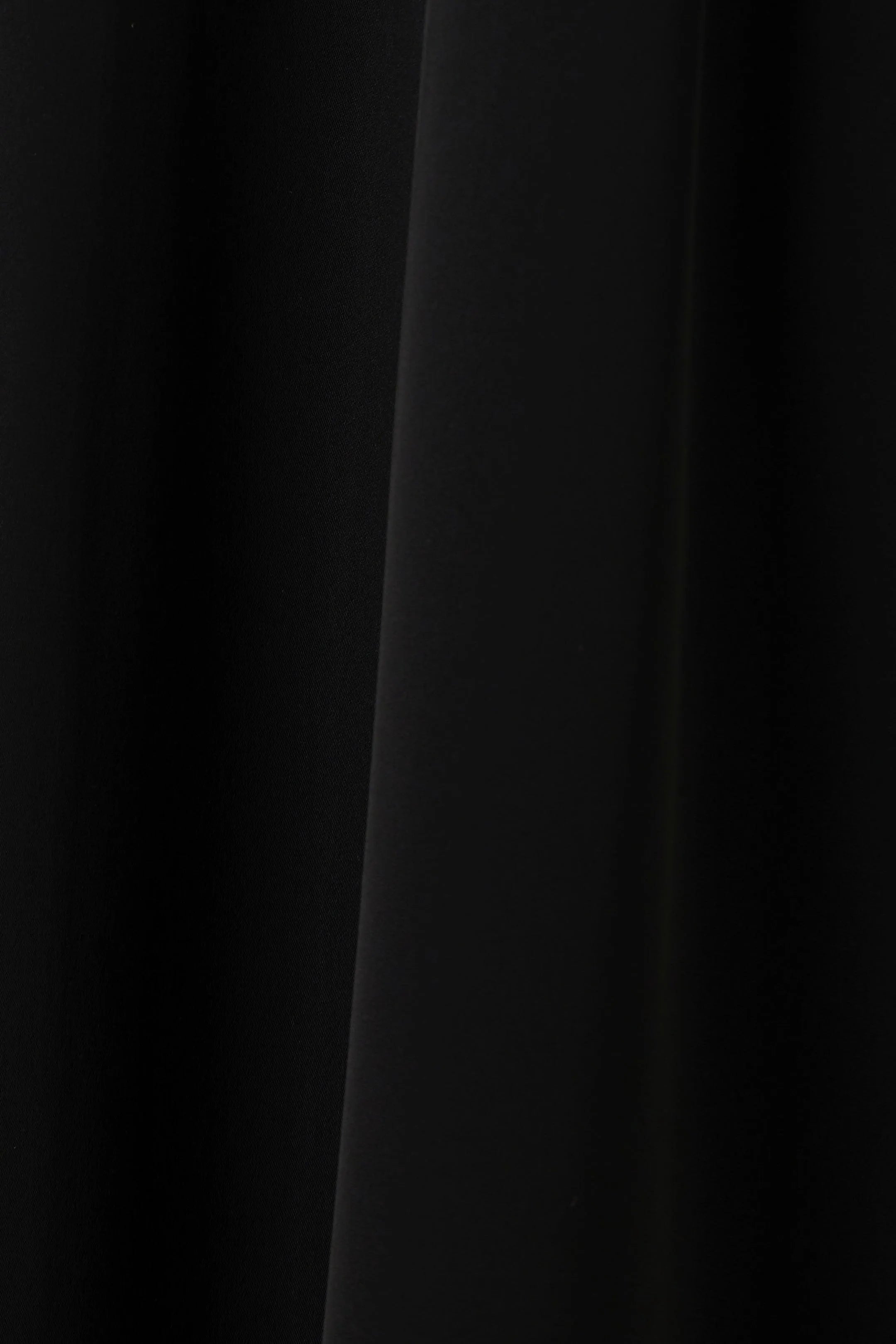 Black Aria Crepe Abaya with Front Pleats with Beaded Front Panel and Flared Sleeves - Posh Abaya