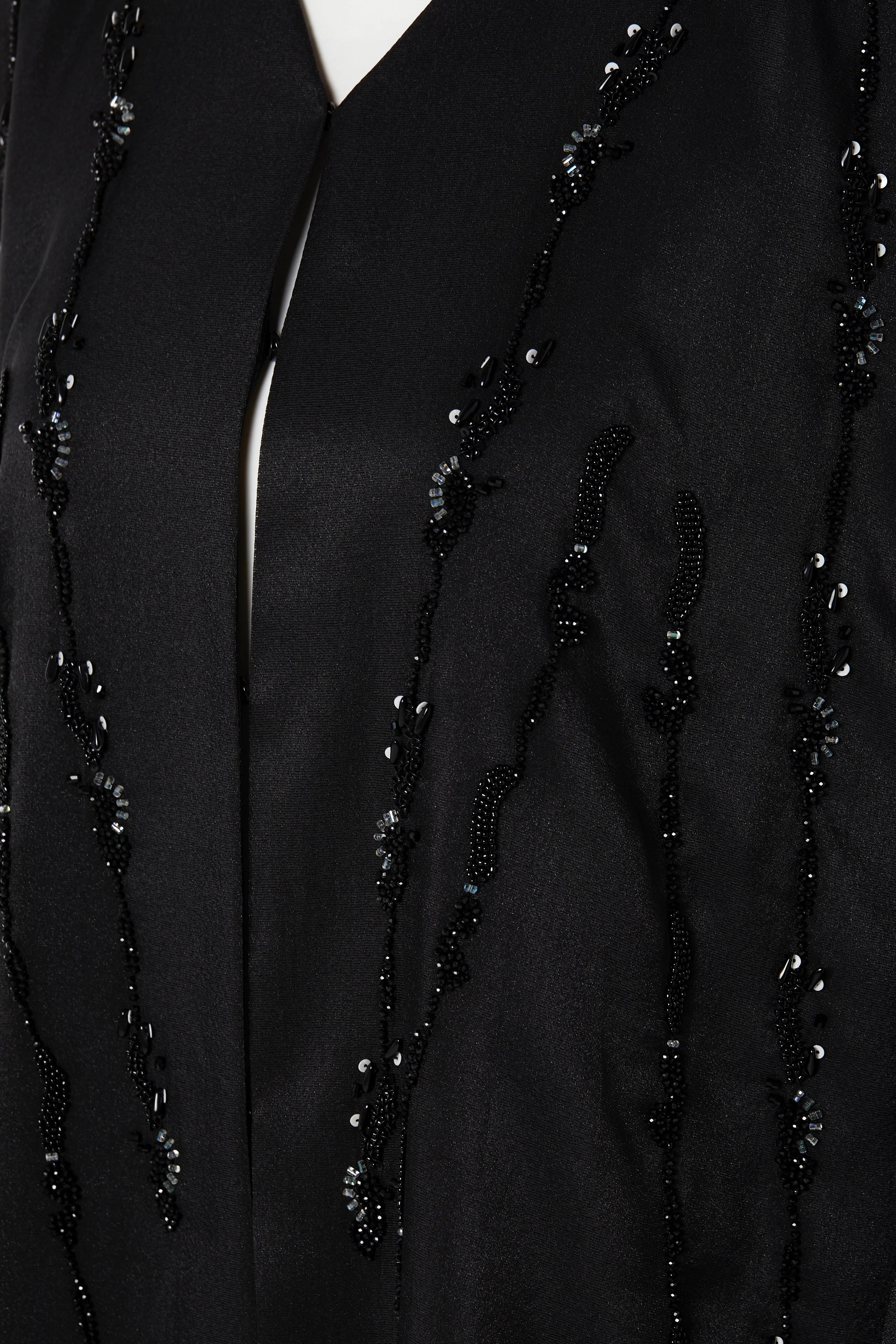 Bloom Beaded Black Abaya - Posh Abaya