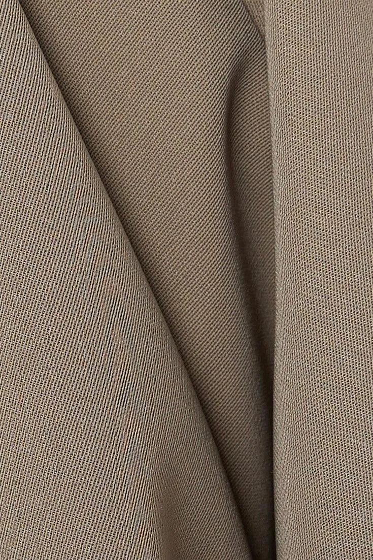 Beige Tokyo Crepe Abaya with Collar and Beadwork on Sleeves - Posh Abaya