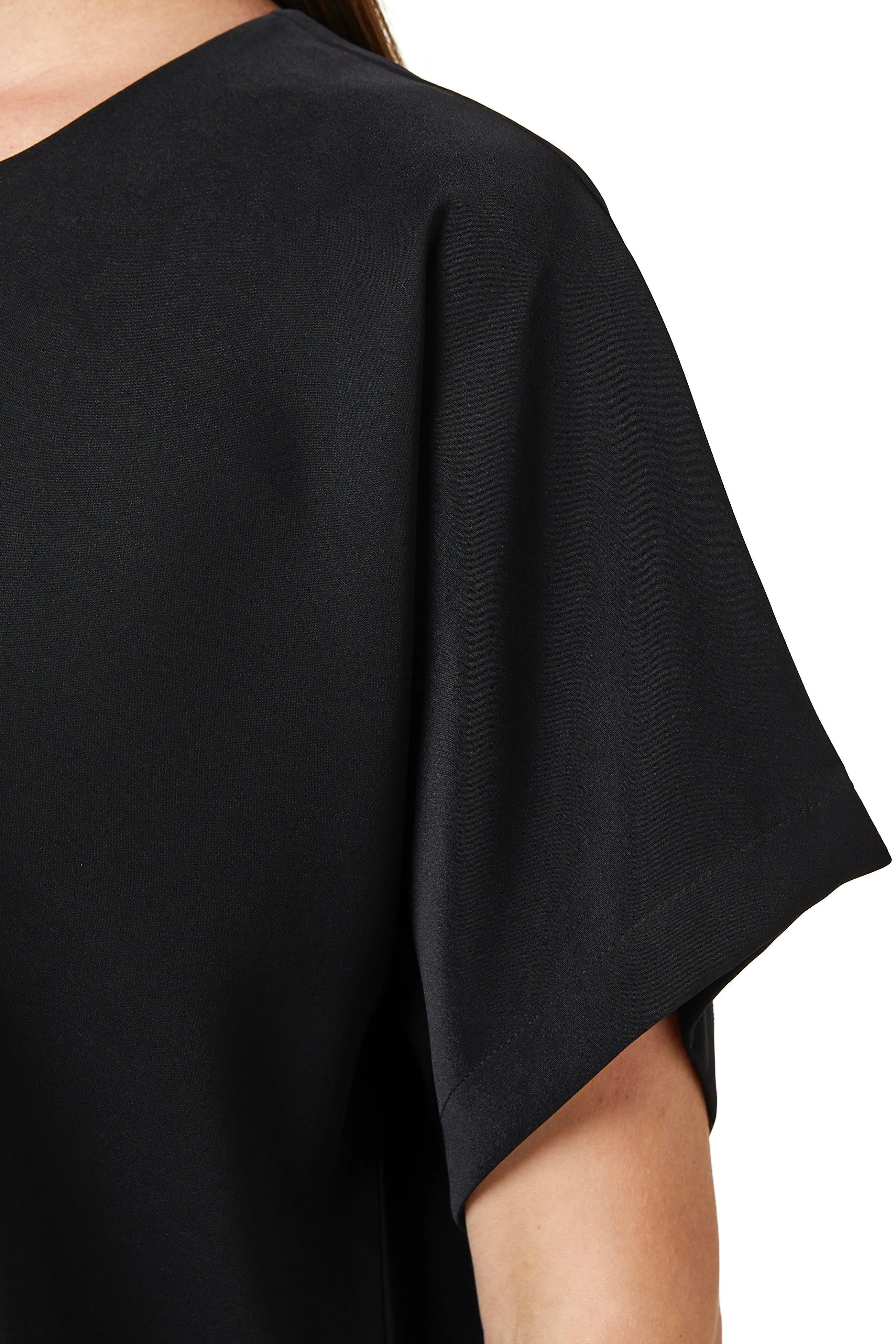 Rose Crepe Black Abaya Underdress - Posh Abaya