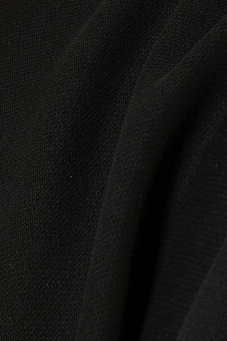 Black Farasha Crepe Abaya with Assymetric Cut - Posh Abaya