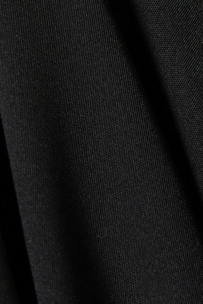 Black Tiana Crepe Abaya with Front Art Lines Beadwork - Posh Abaya