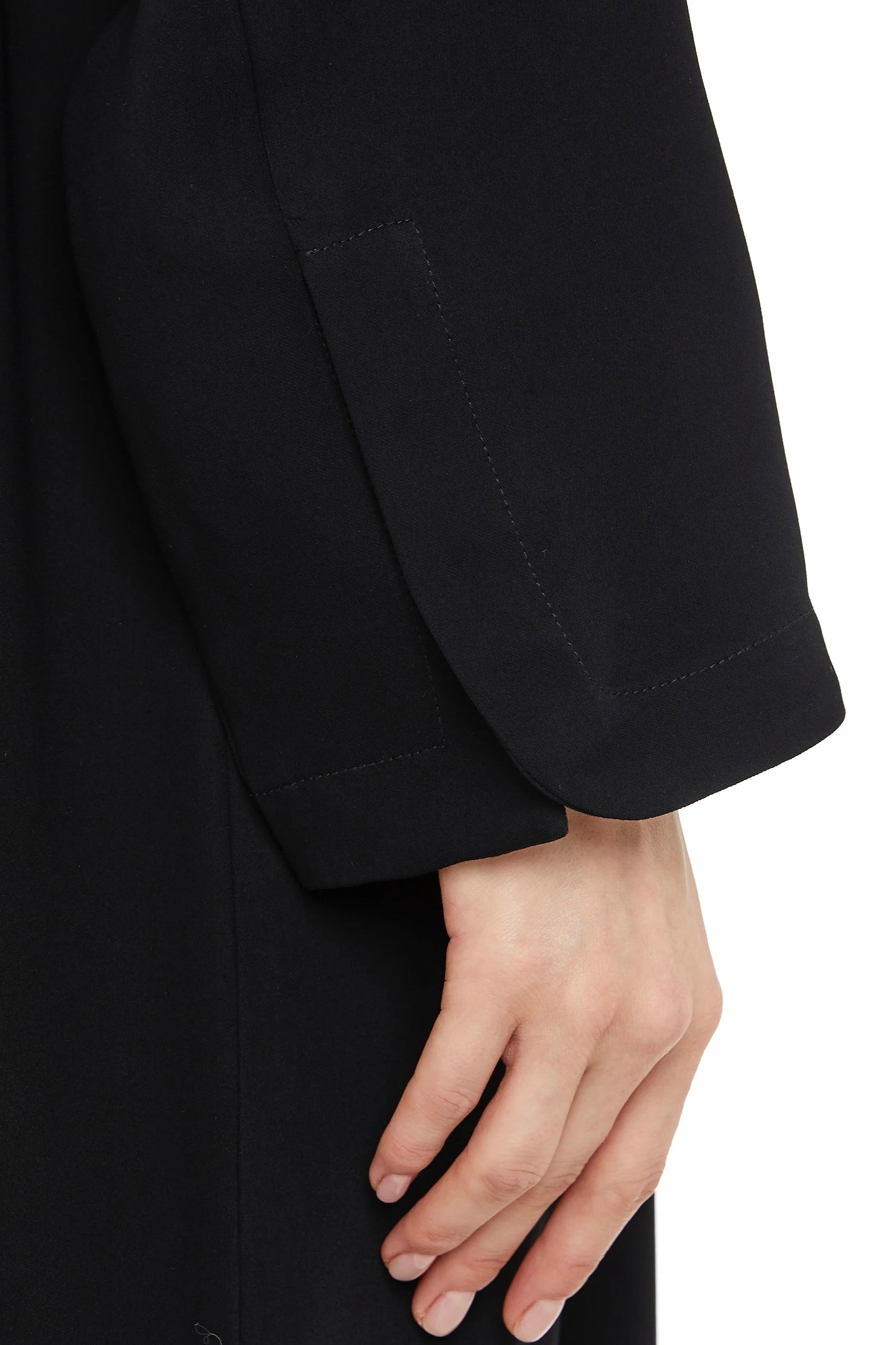 Black Layan Ready Abaya with Buttoned Overlap Fronts - Posh Abaya