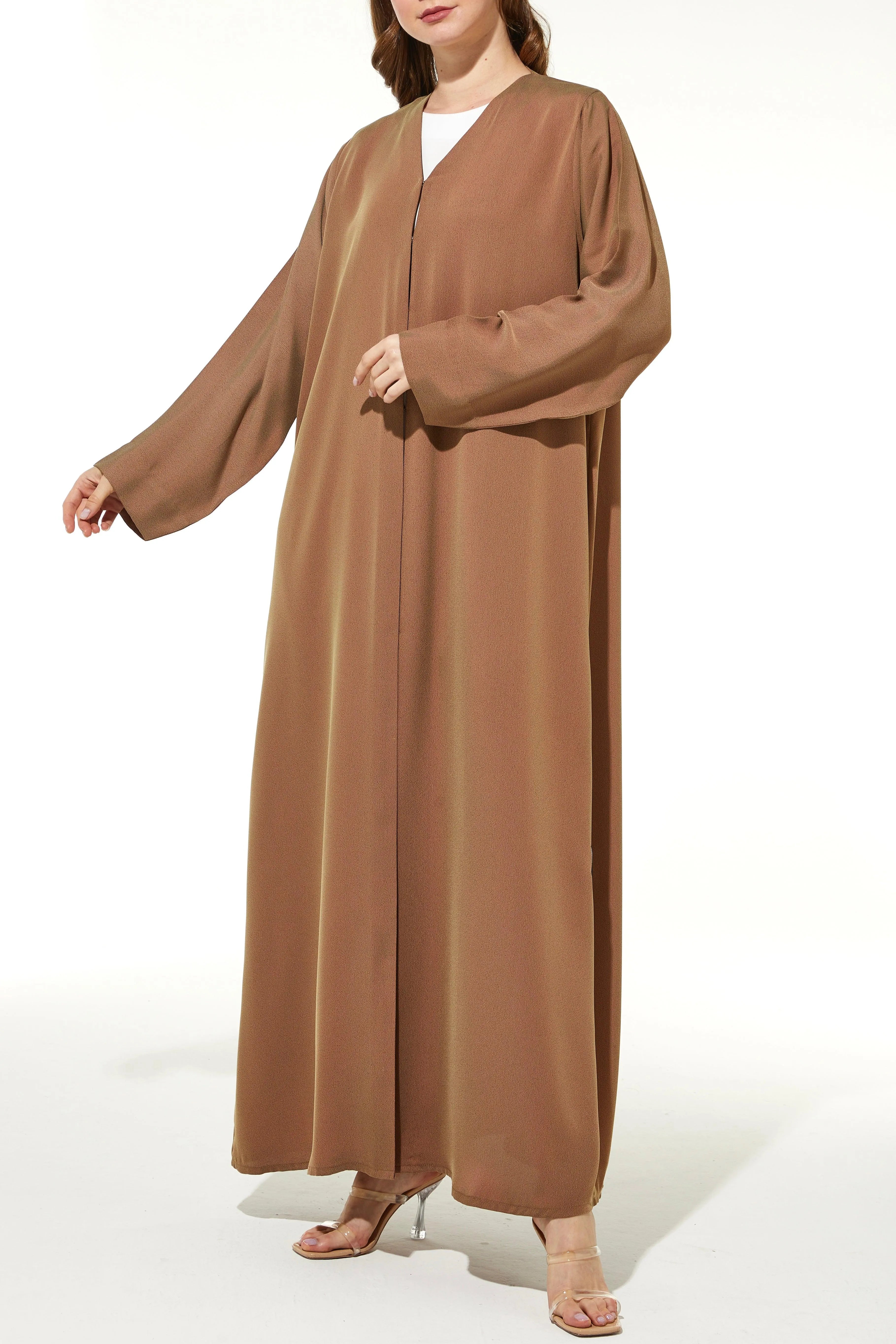 Gold Barfi Crepe Abaya with Dual Tone - Posh Abaya