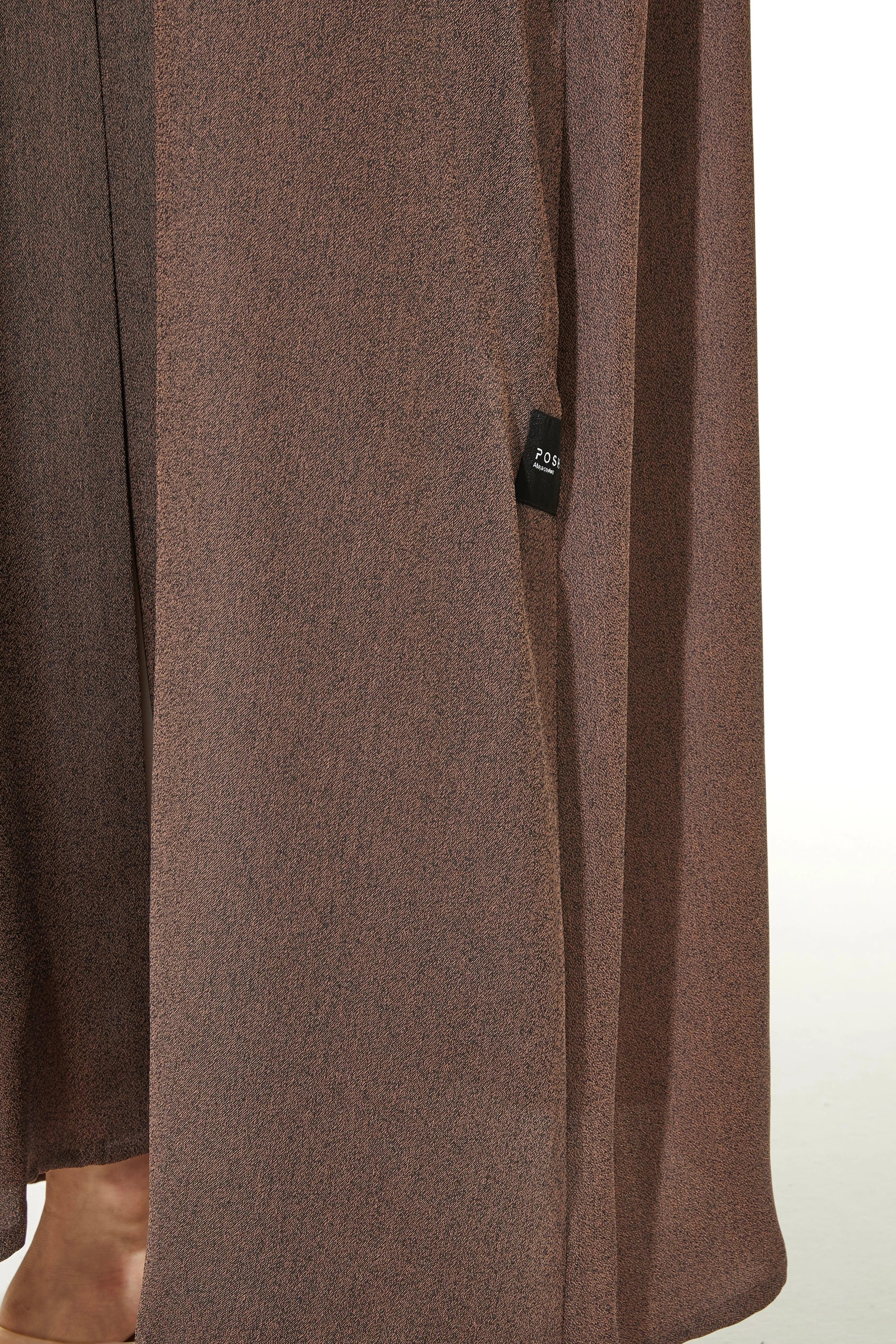 Brown Barfi Crepe Abaya with Dual Tone - Posh Abaya