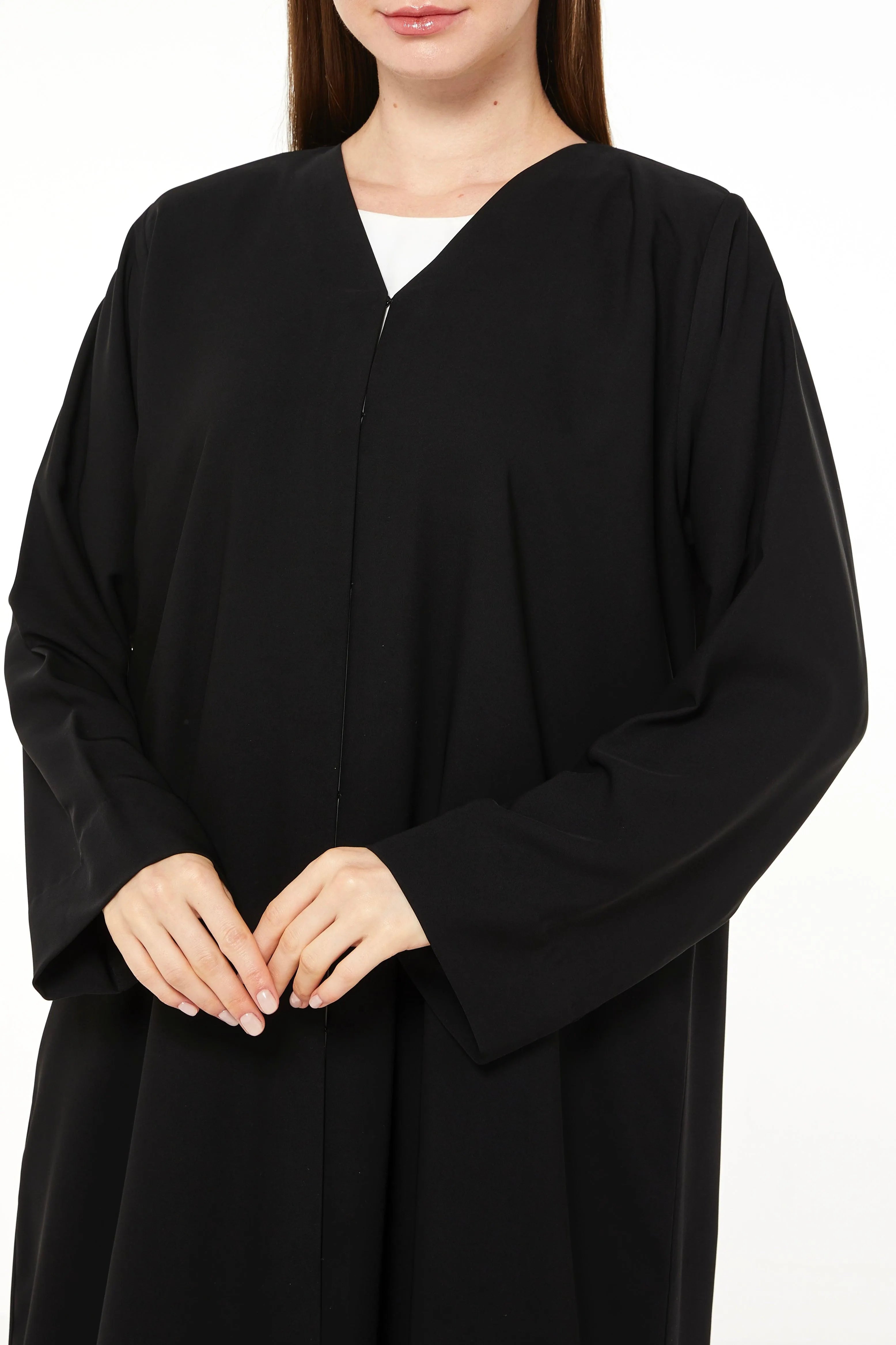 Plain Black Aria Crepe Abaya - Posh Abaya