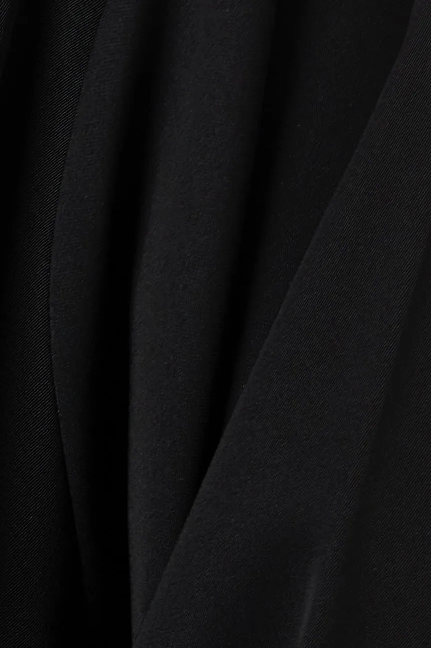 Black Farasha Crepe Abaya with Front Floral Scatter Embroidery - Posh Abaya