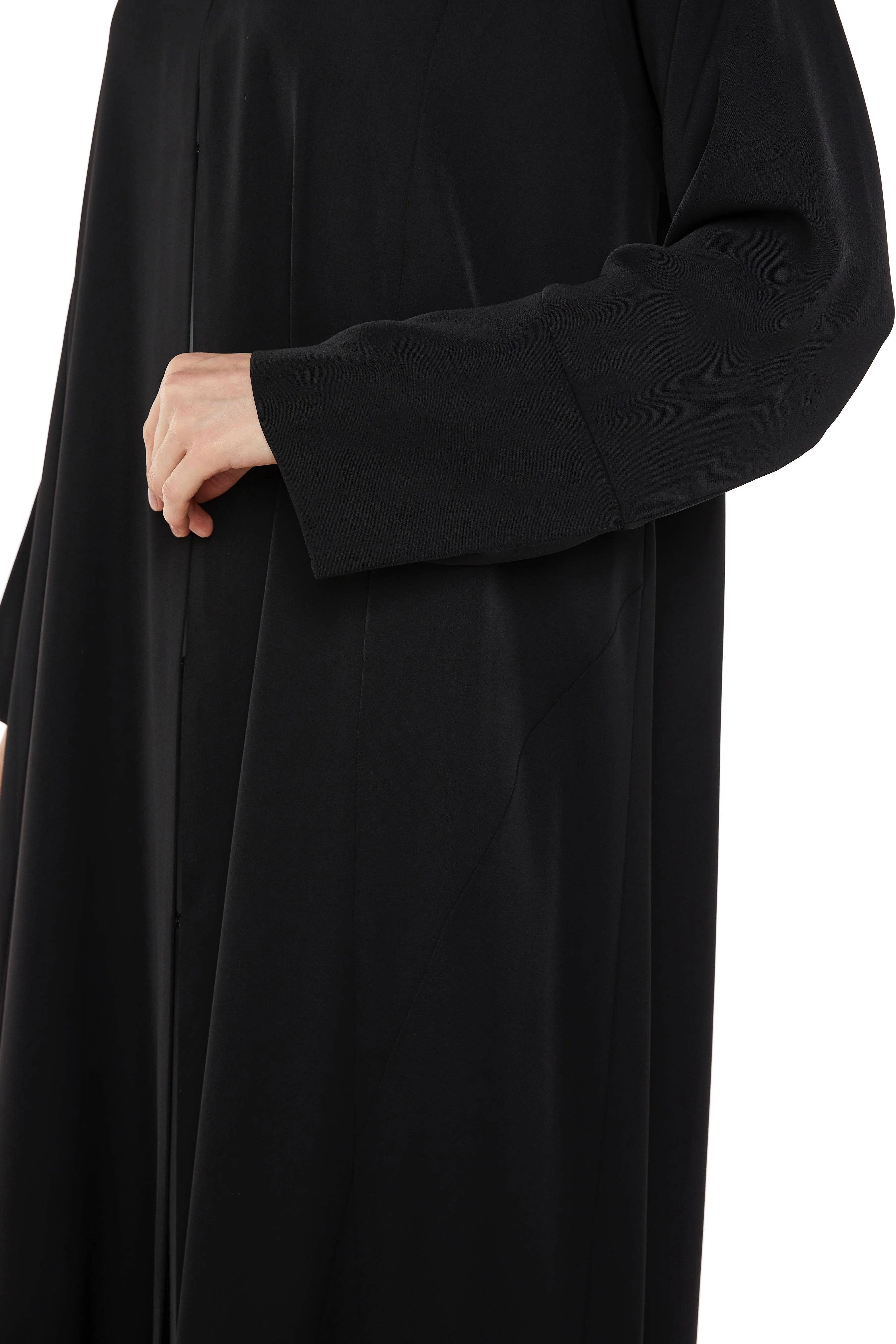 Light Crepe Minimal Black Abaya - Posh Abaya