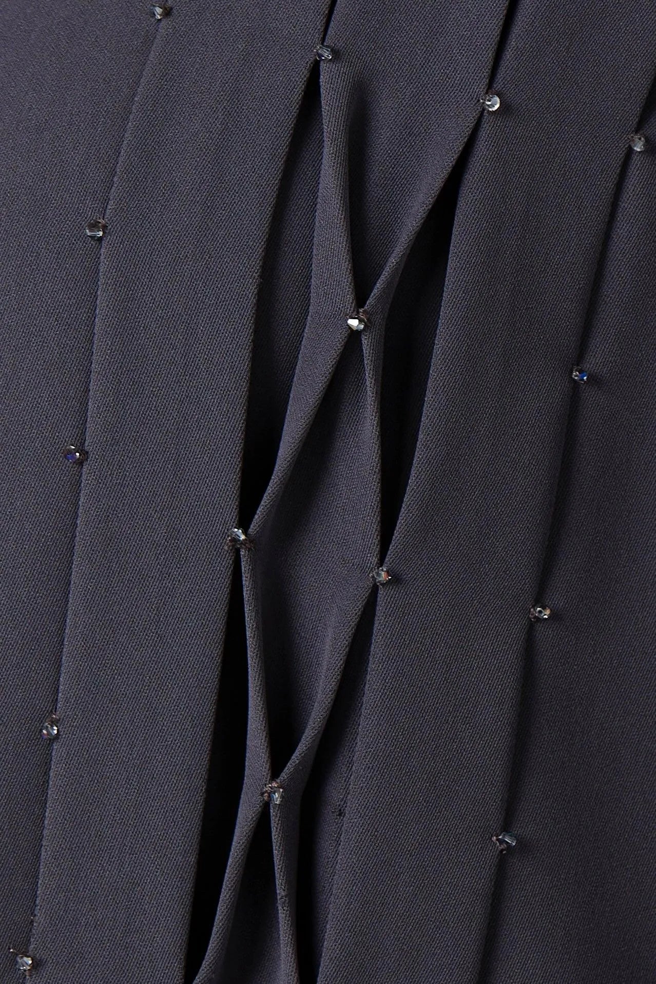 Purple Lavender Crepe Abaya with Beaded Crisscross Detail - Posh Abaya