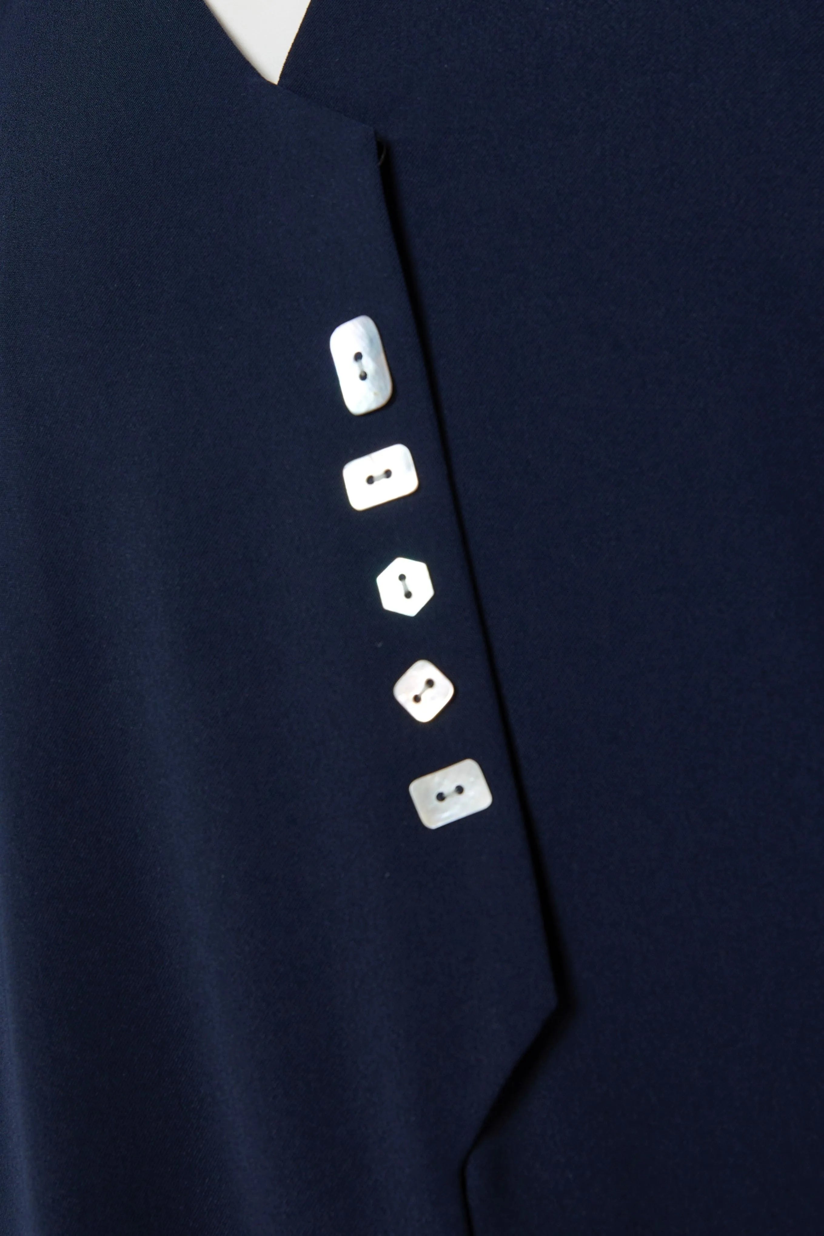 Blue Nova Crepe Abaya with Overlap - Posh Abaya