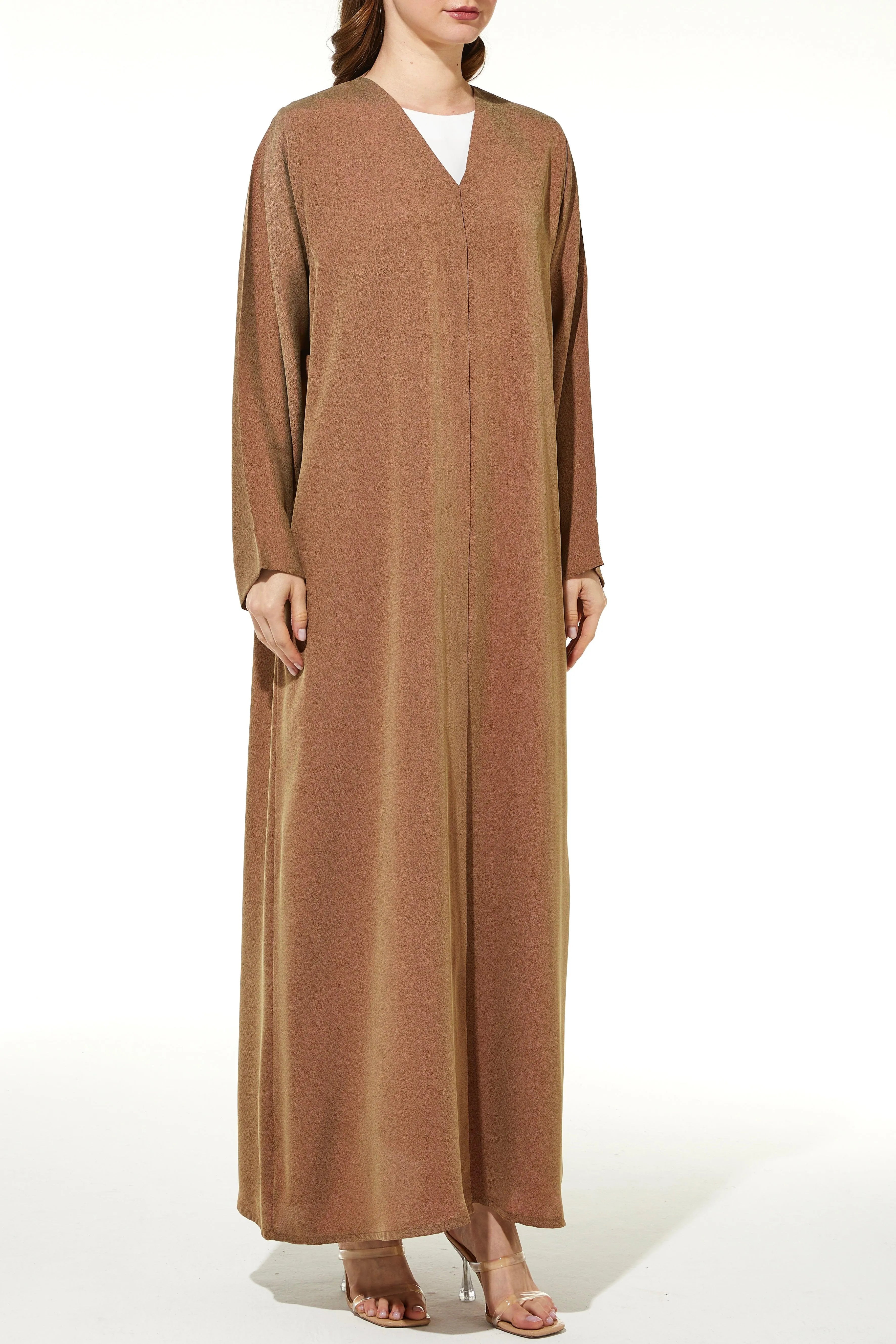 Gold Barfi Crepe Abaya with Dual Tone - Posh Abaya