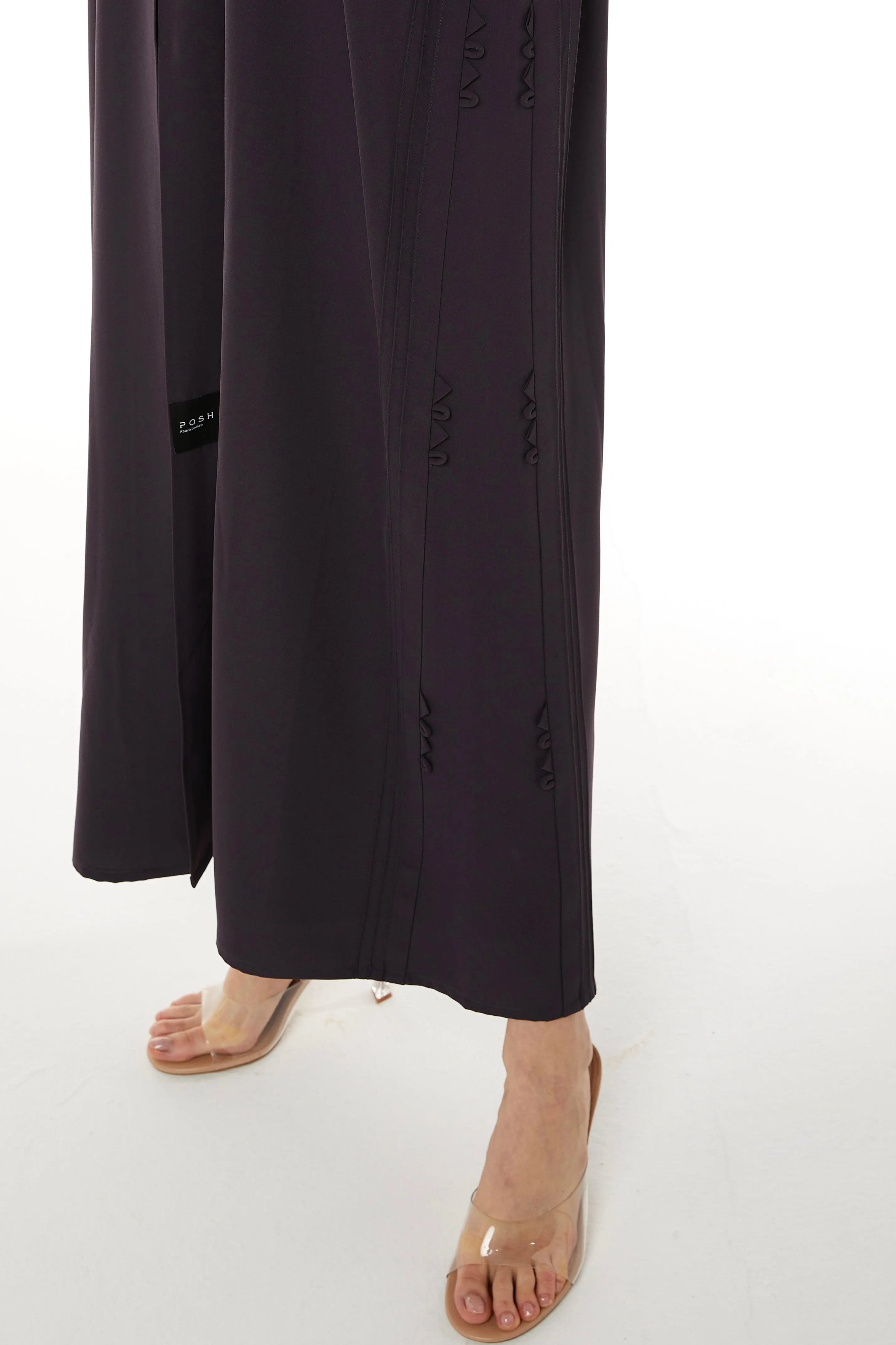 Accent Purple Tiana Crepe Abaya with Side Stitch - Posh Abaya