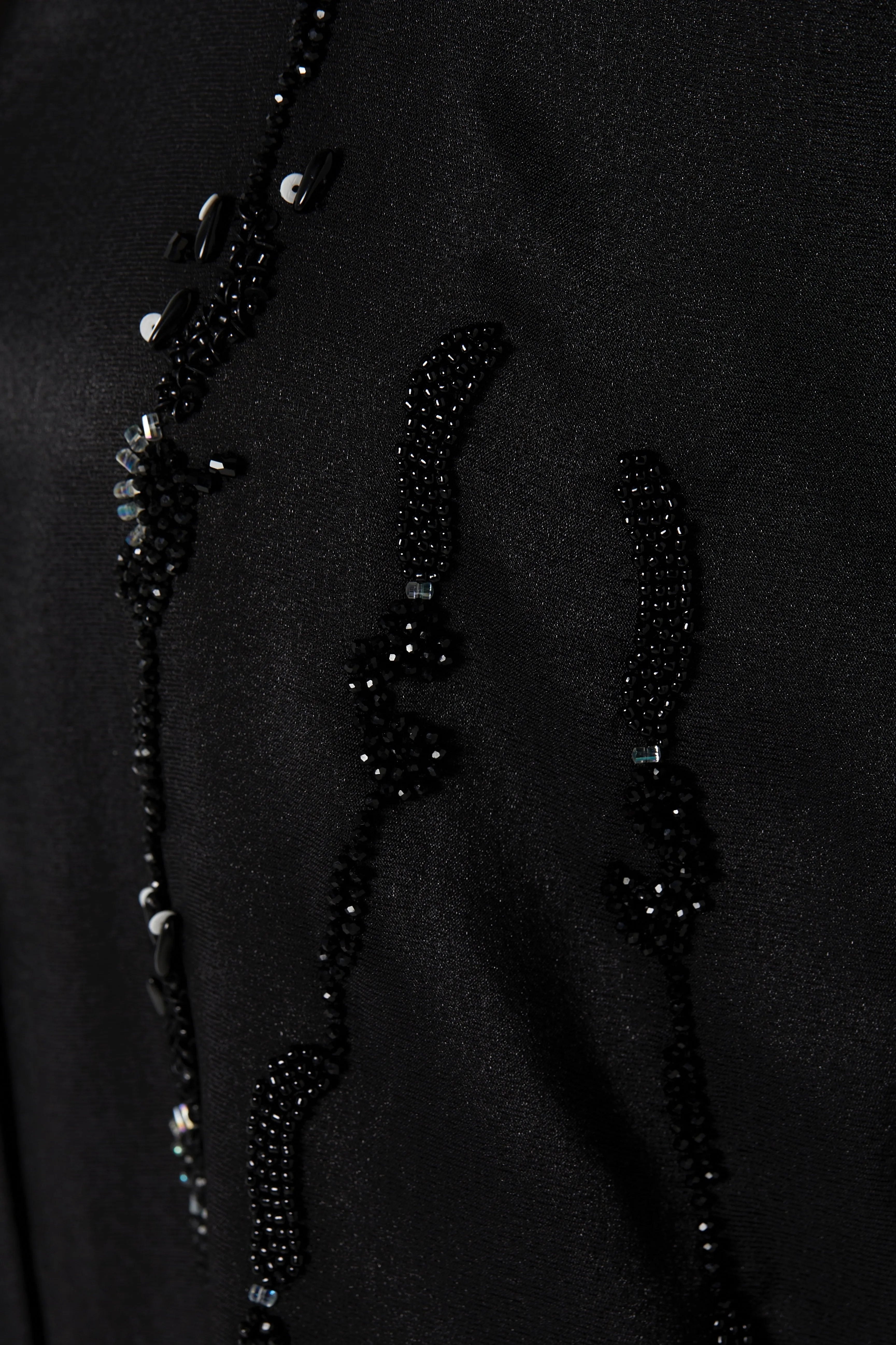 Bloom Beaded Black Abaya - Posh Abaya