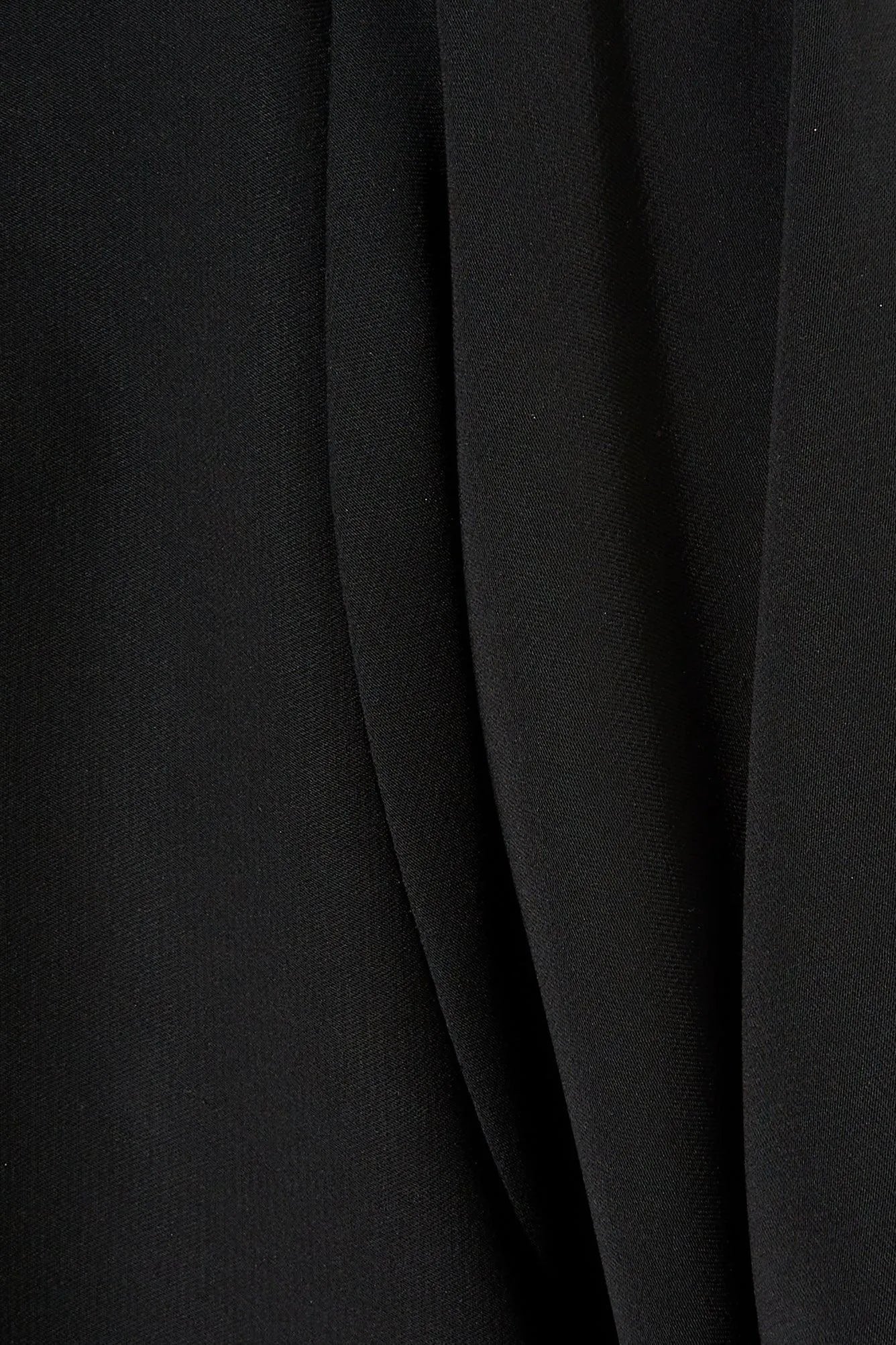 Black Classic Nada Abaya with Front Semi Floral Beadwork - Posh Abaya