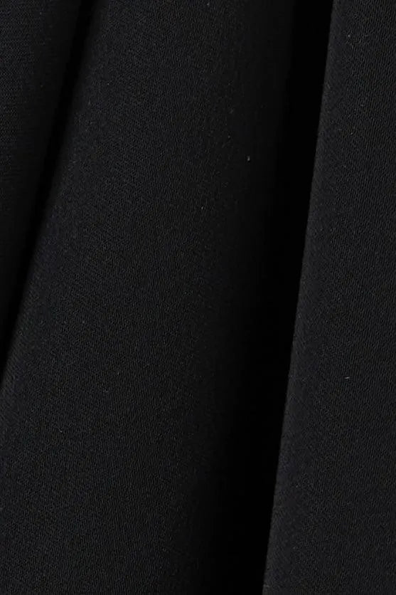 Black Royal Nada Abaya with Front Beaded Cuts and Floral Beadwork Detail - Posh Abaya