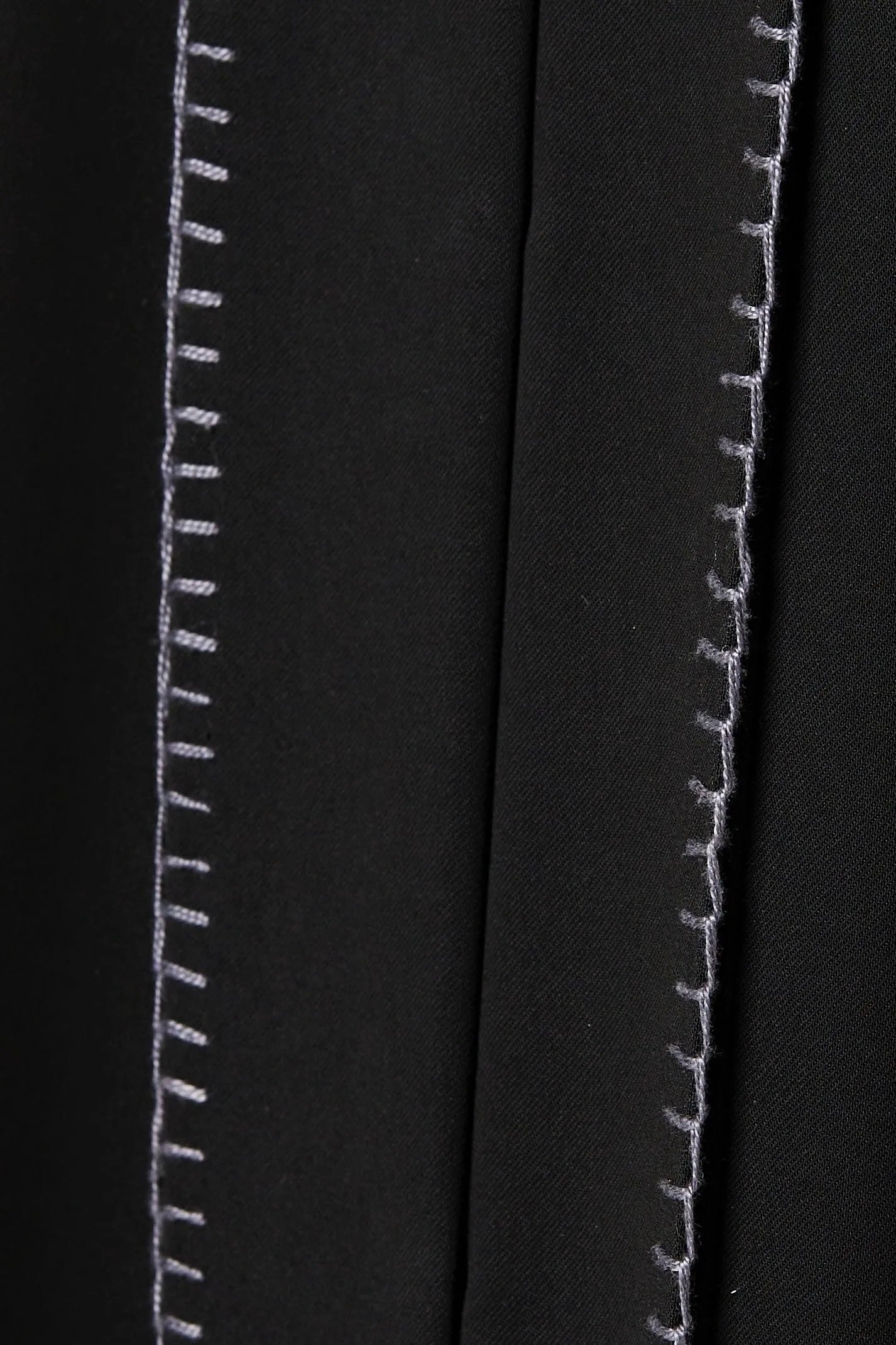 Black Nova Crepe Abaya with Front Stitch Collar - Posh Abaya