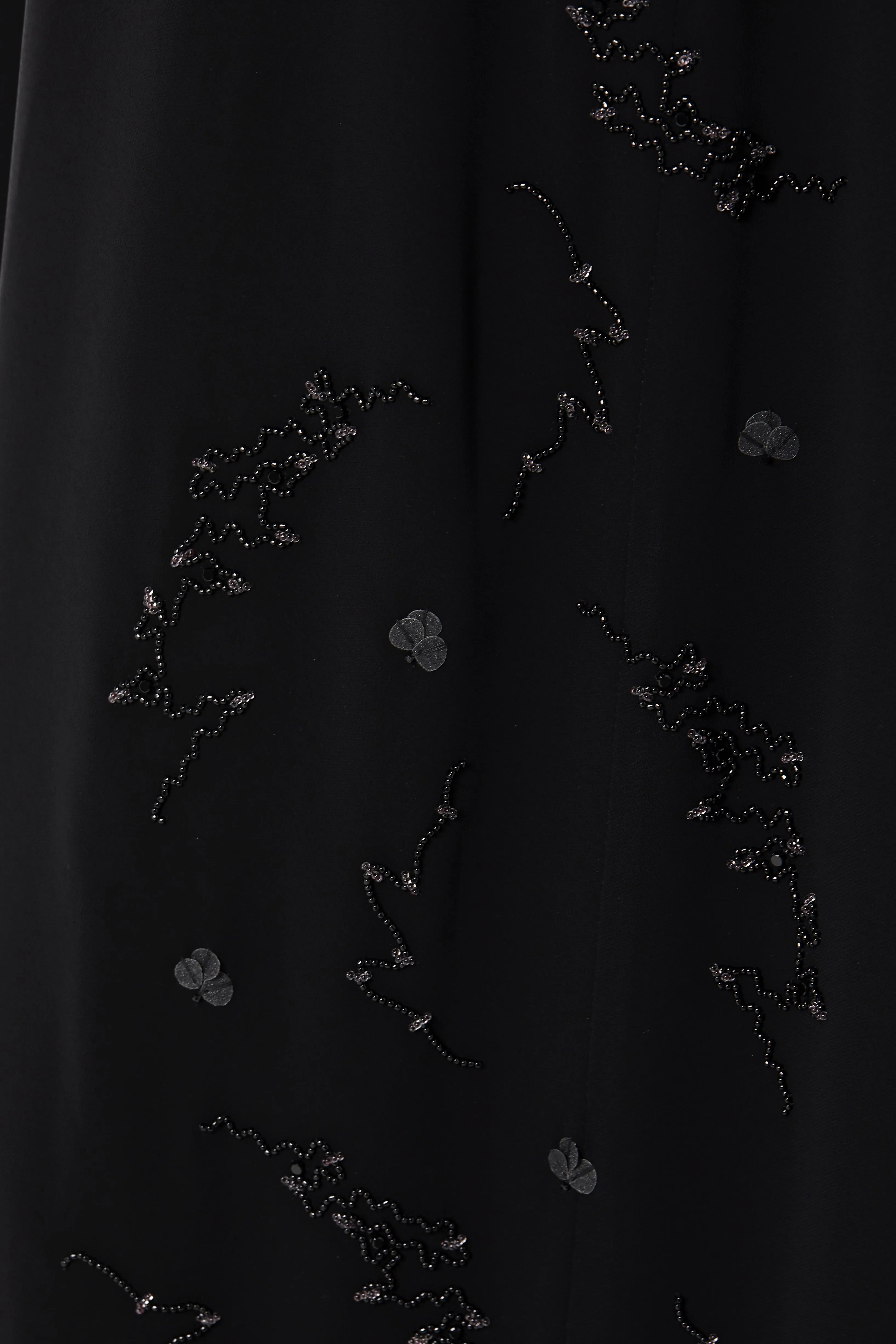 Floral Abstract Side Black Abaya - Posh Abaya