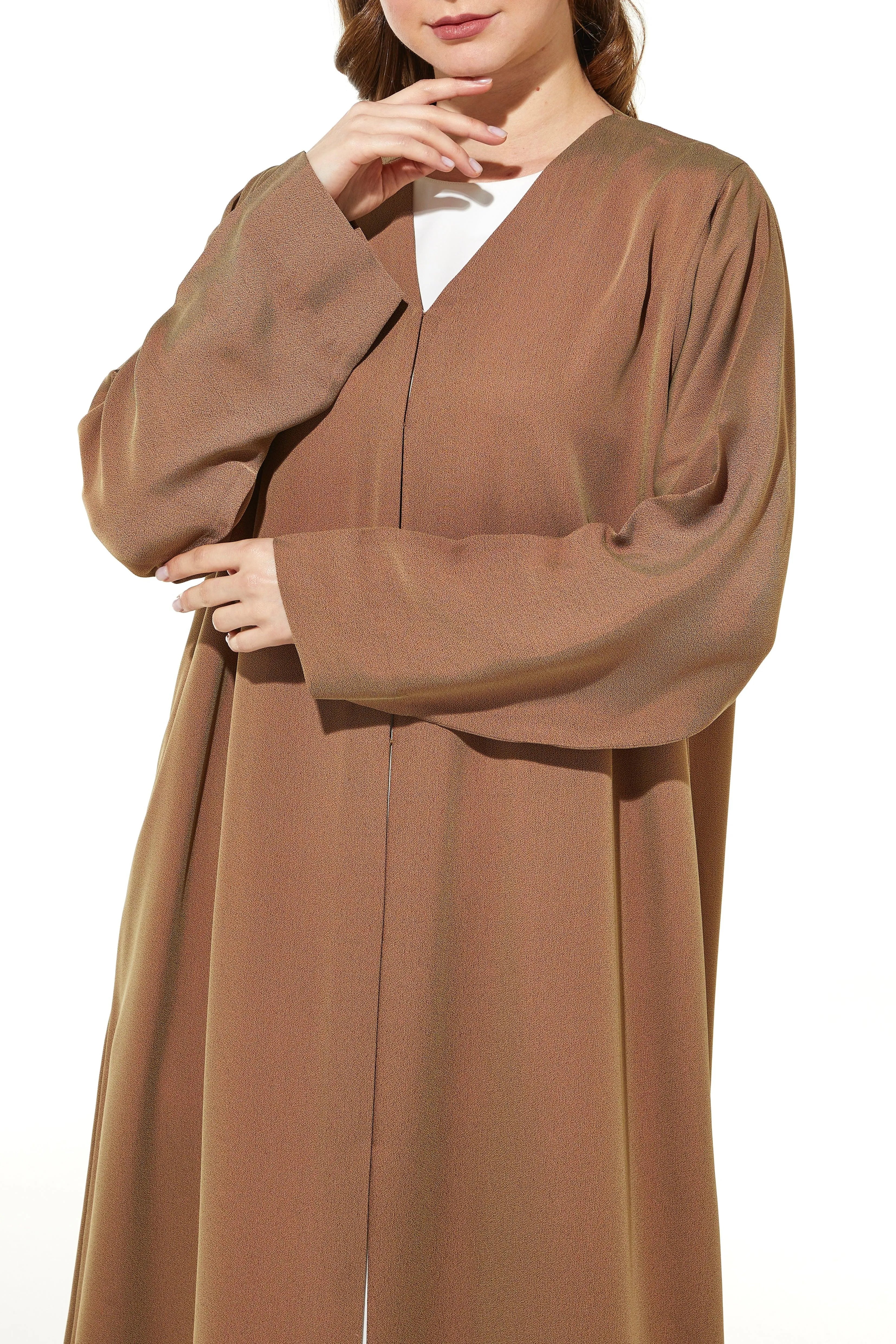 Gold Barfi Crepe Abaya with Dual Tone - Posh Abaya