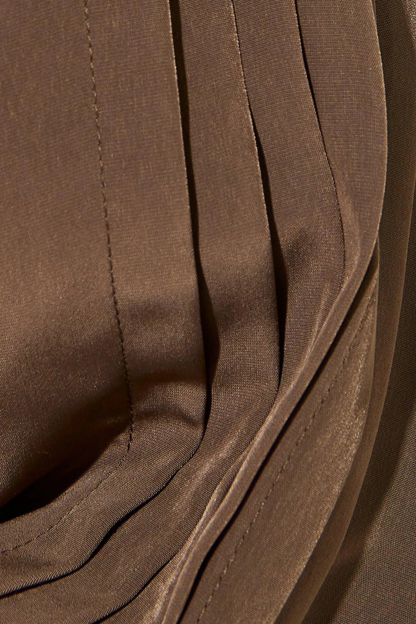 Brown Pearl Suede Abaya with Pleat Sleeve - Posh Abaya