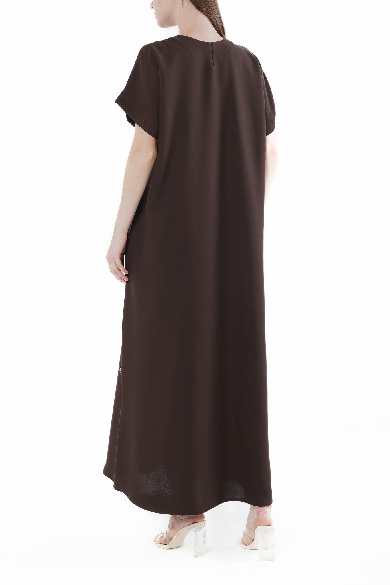 Rose Crepe Brown Abaya Underdress - Posh Abaya