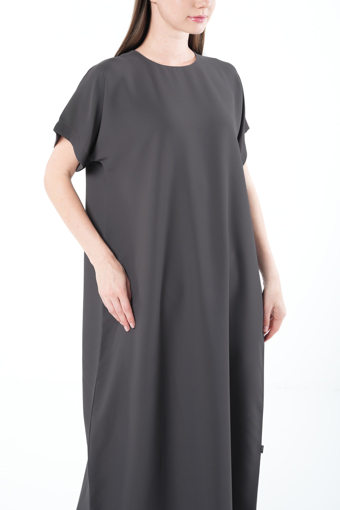 Rose Crepe Grey Abaya Underdress - Posh Abaya