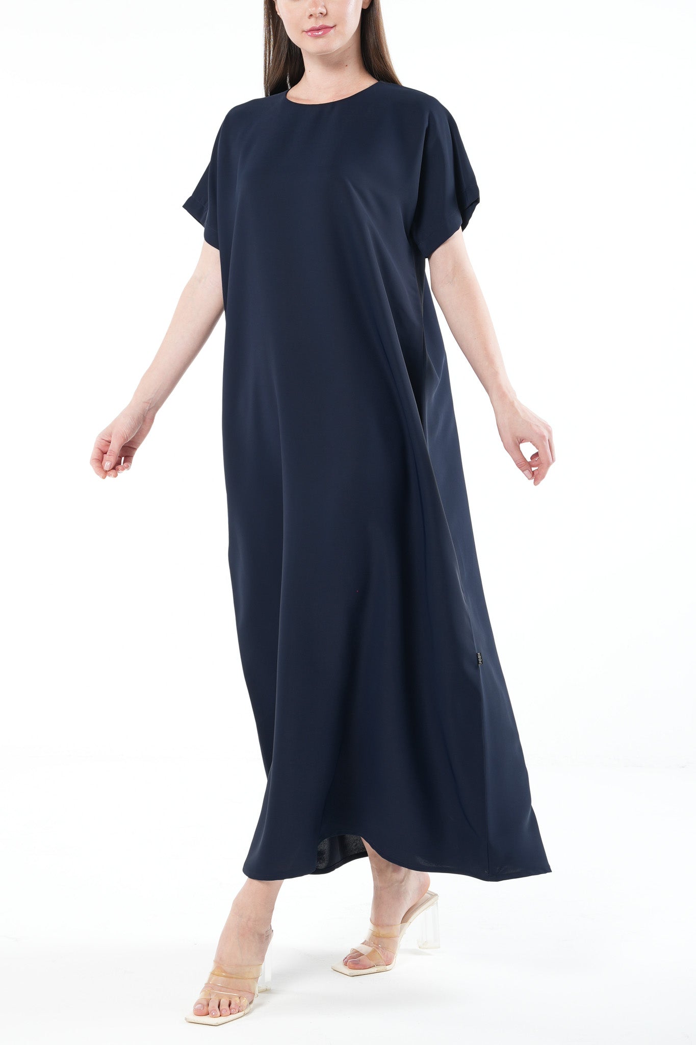 Rose Crepe Blue Abaya Underdress - Posh Abaya