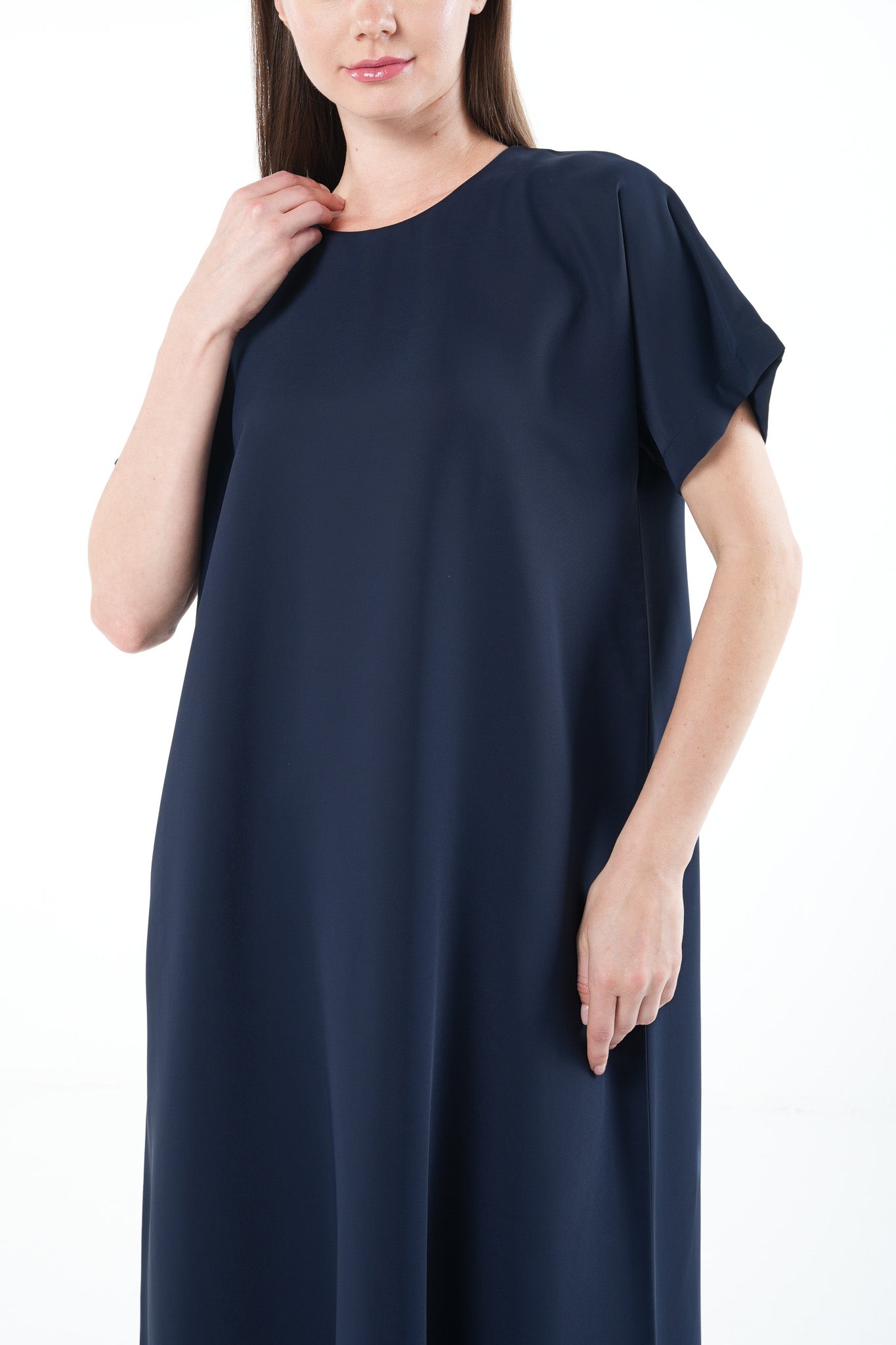 Rose Crepe Blue Abaya Underdress - Posh Abaya