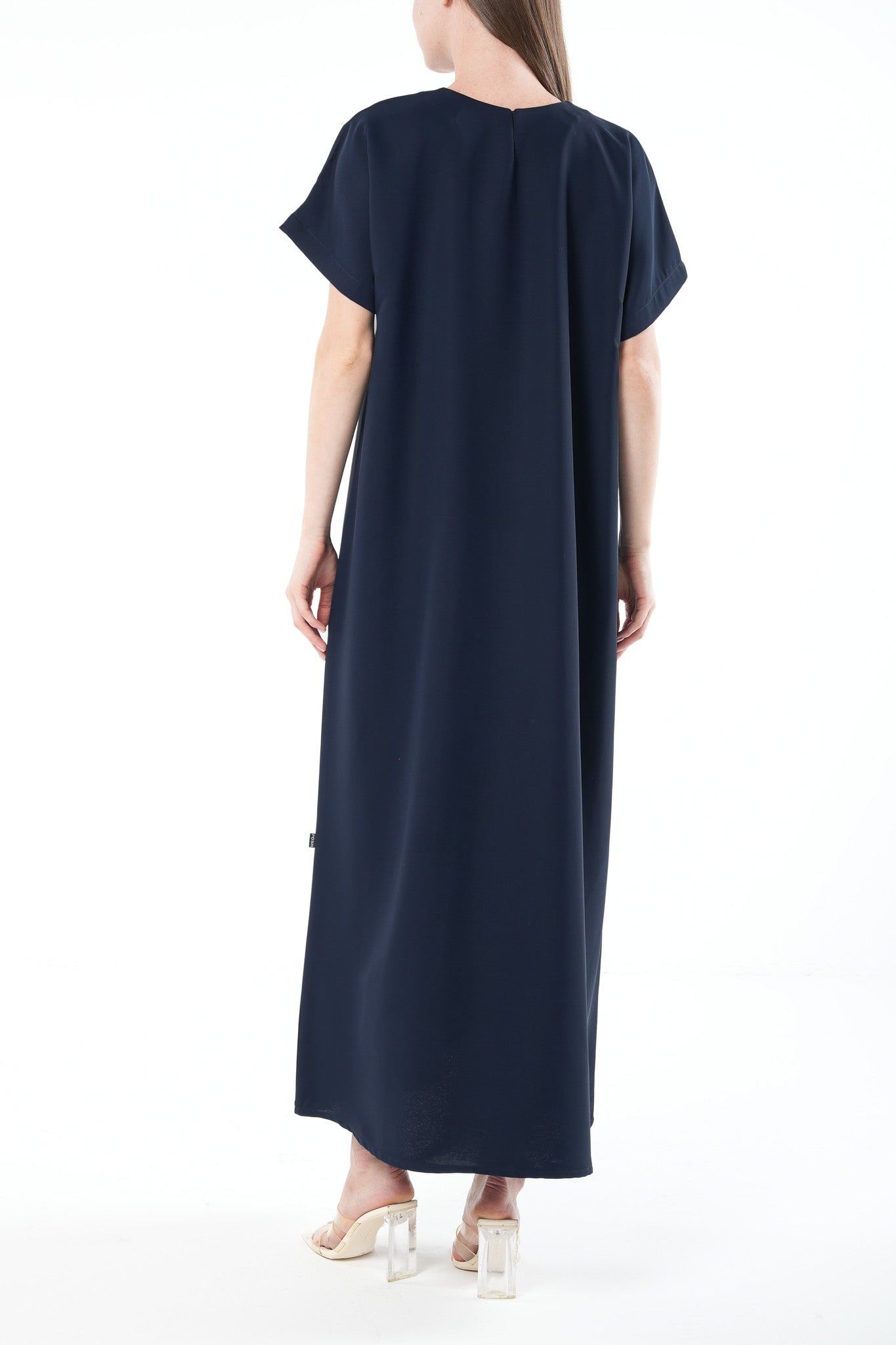 Rose Crepe Blue Abaya Underdress - Posh Abaya