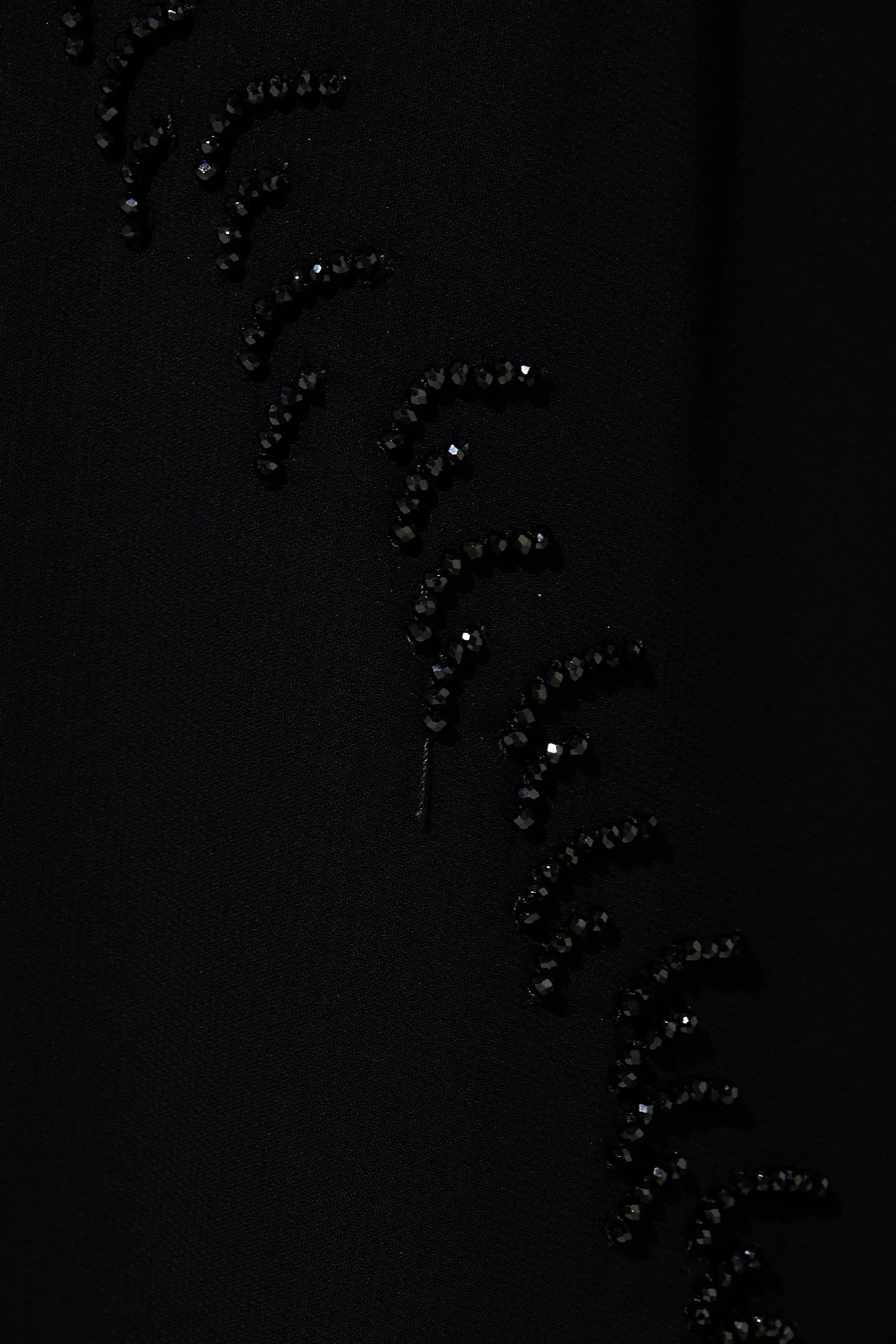 Arc Bead Flare Chiffon Black Abaya - Posh Abaya