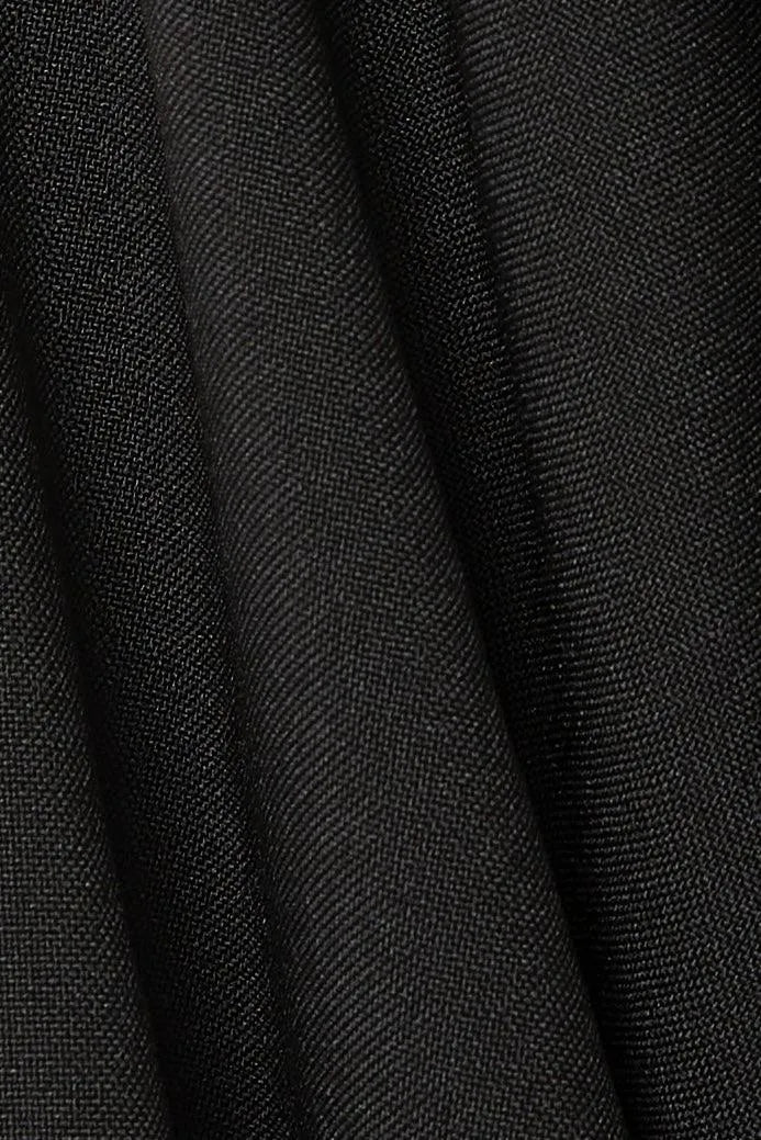 Black Kadi Crepe Abaya with Side Floral Embroidery - Posh Abaya