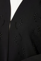 Crepe Silver touch Beaded Black Abaya - Posh Abaya