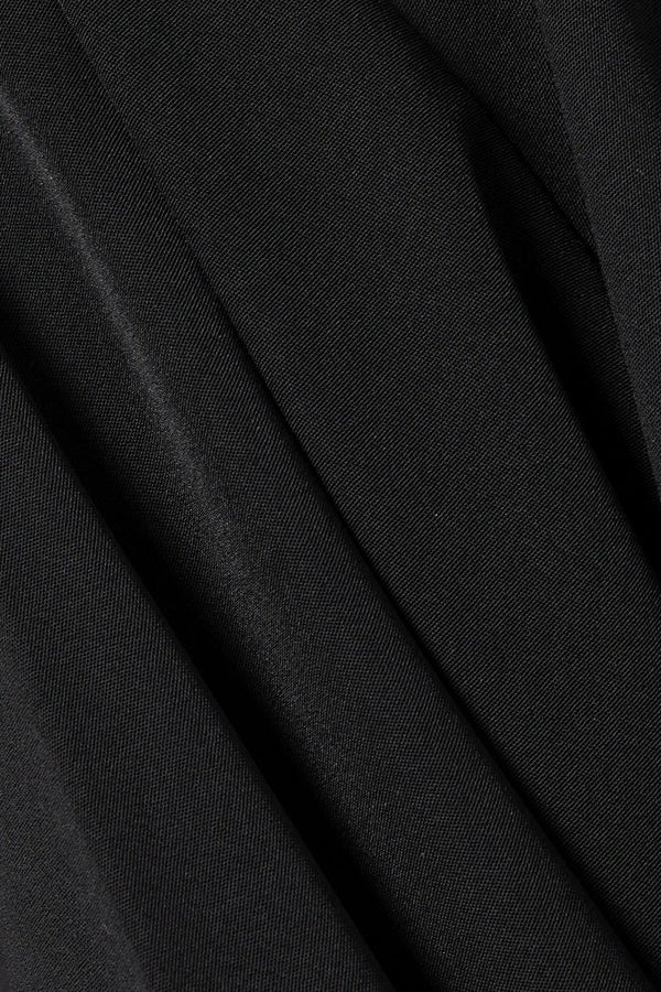 Black Tiana Crepe Abaya with Front and Sleeve Cuts - Posh Abaya
