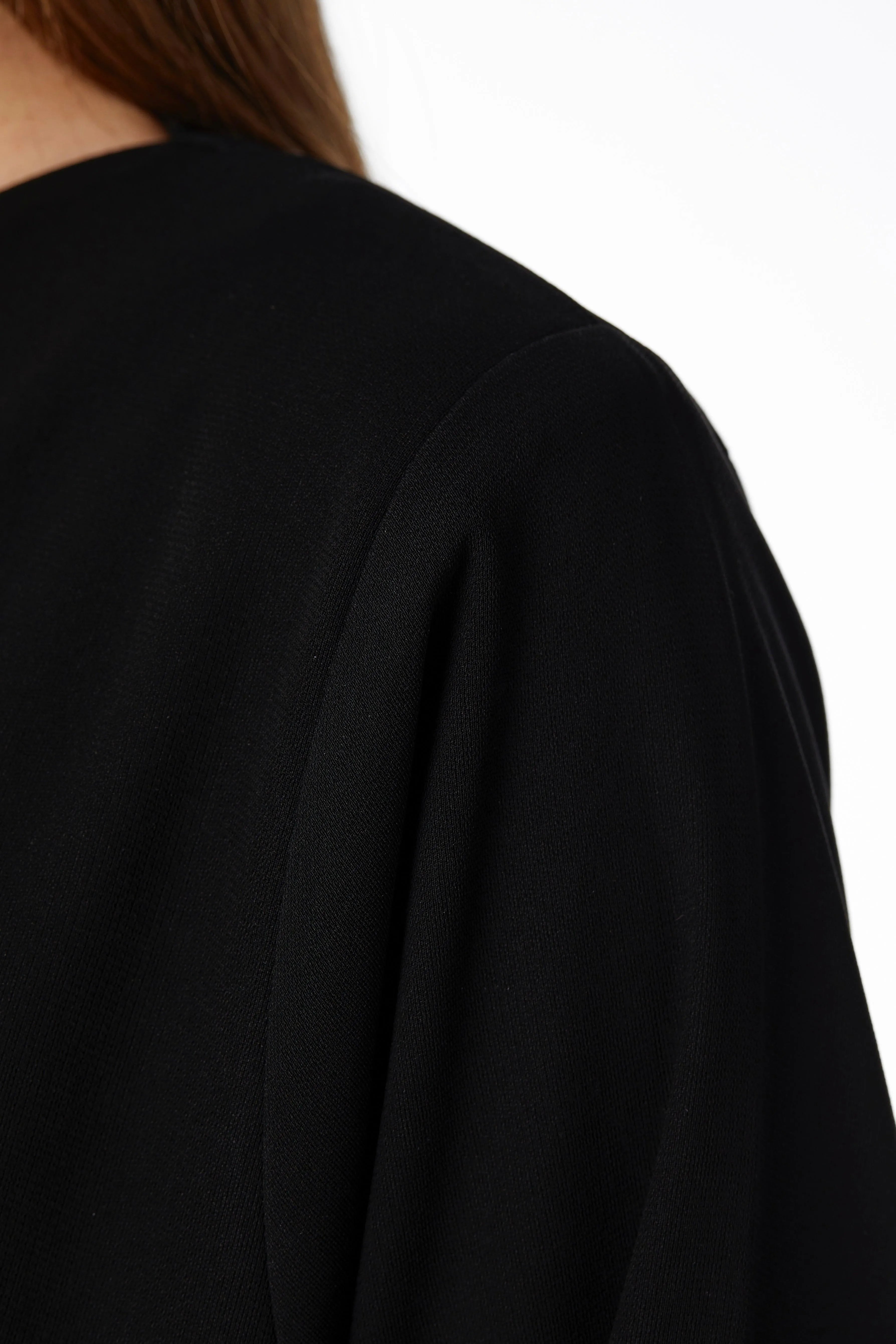 Black Nova Crepe Abaya with Overlap - Posh Abaya