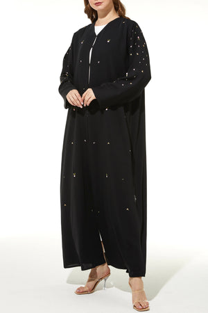 Bead & Bloom Crepe Custom Black Abaya