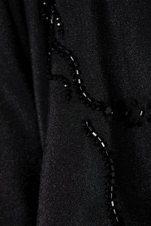 Beaded Elegance Flare Black Custom Abaya