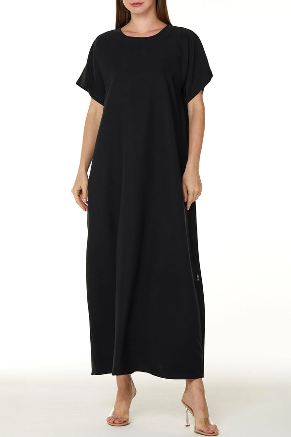 Blanco Crepe Black Abaya Underdress