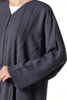 Purple Lavender Crepe Abaya with Asymmetric Pintucks - Posh Abaya