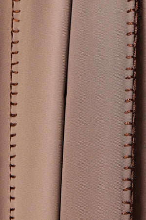 Brown Nova Crepe Abaya with Front Stitch Collar - Posh Abaya