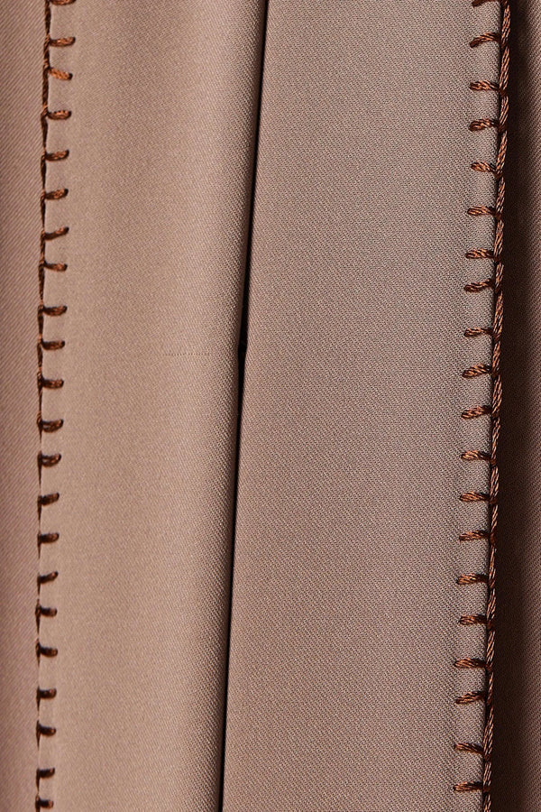 Brown Nova Crepe Abaya with Front Stitch Collar - Posh Abaya