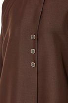 Brown Oliva Satin Abaya with Overlap - Posh Abaya